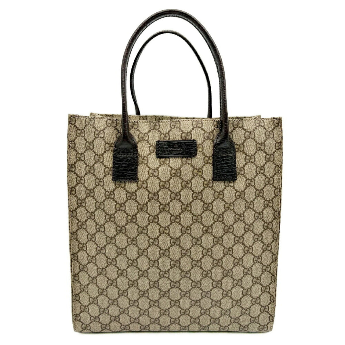 Gucci Beige Brown Pvc Leather Tote Bag (Pre-Owned)