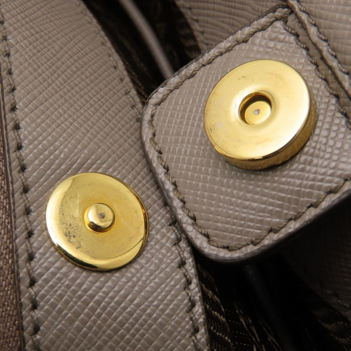 Prada Saffiano Grayish Leather Tote Bag (Pre-Owned)
