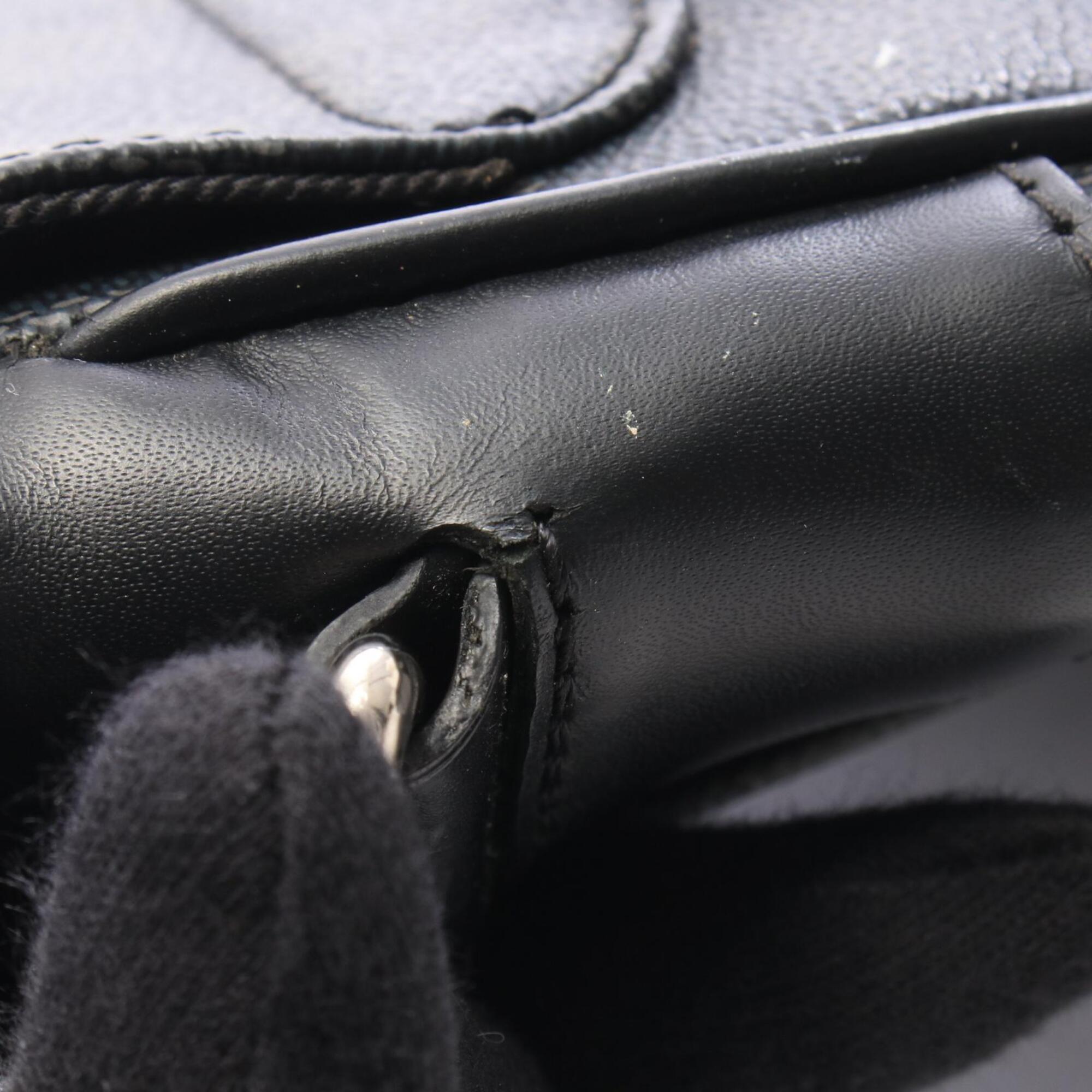 Louis Vuitton Black Coated Canvas Leather Handbag Shoulder Bag (Pre-Owned)