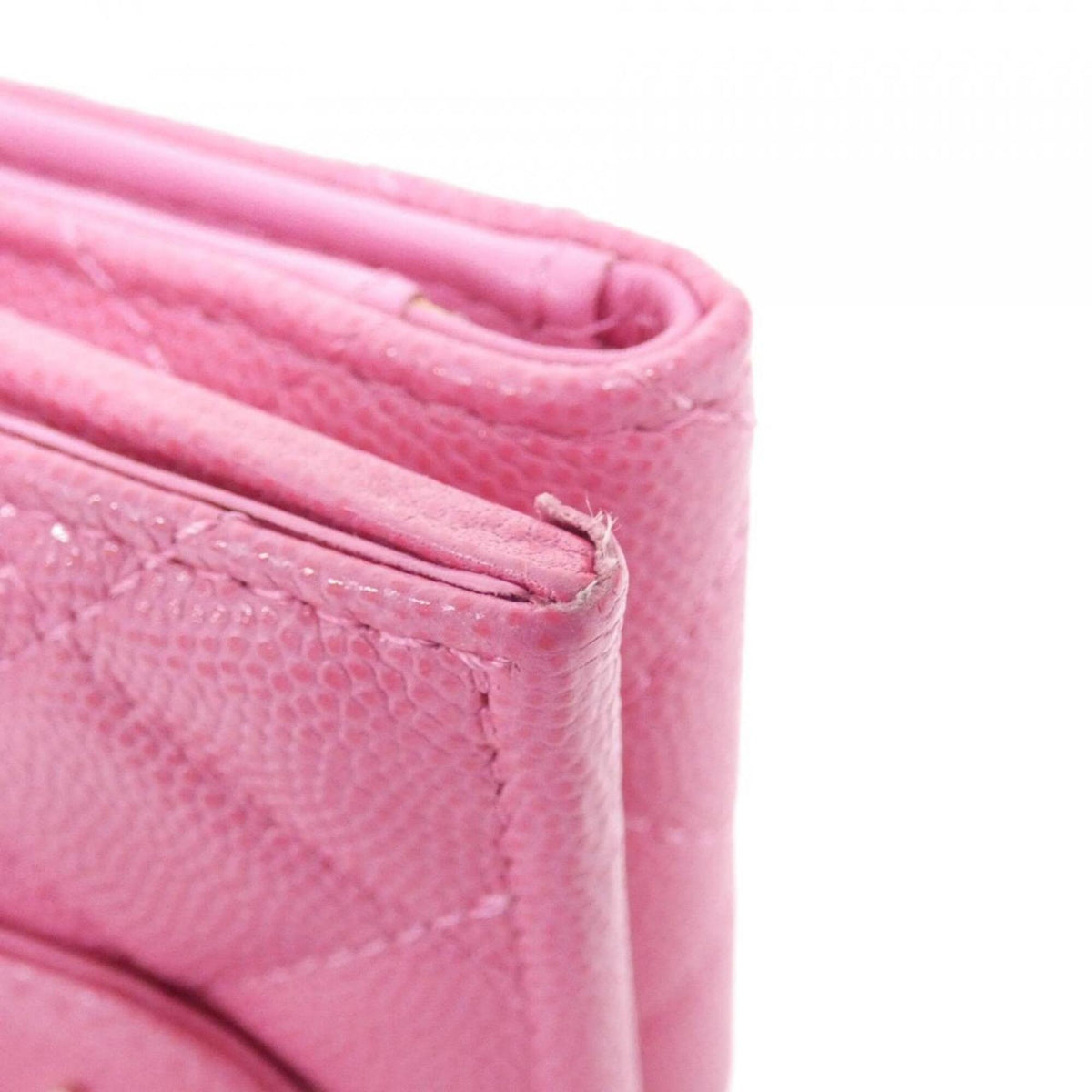 Chanel Pink Grained Calfskin Wallet (Tri-Fold) (Pre-Owned)