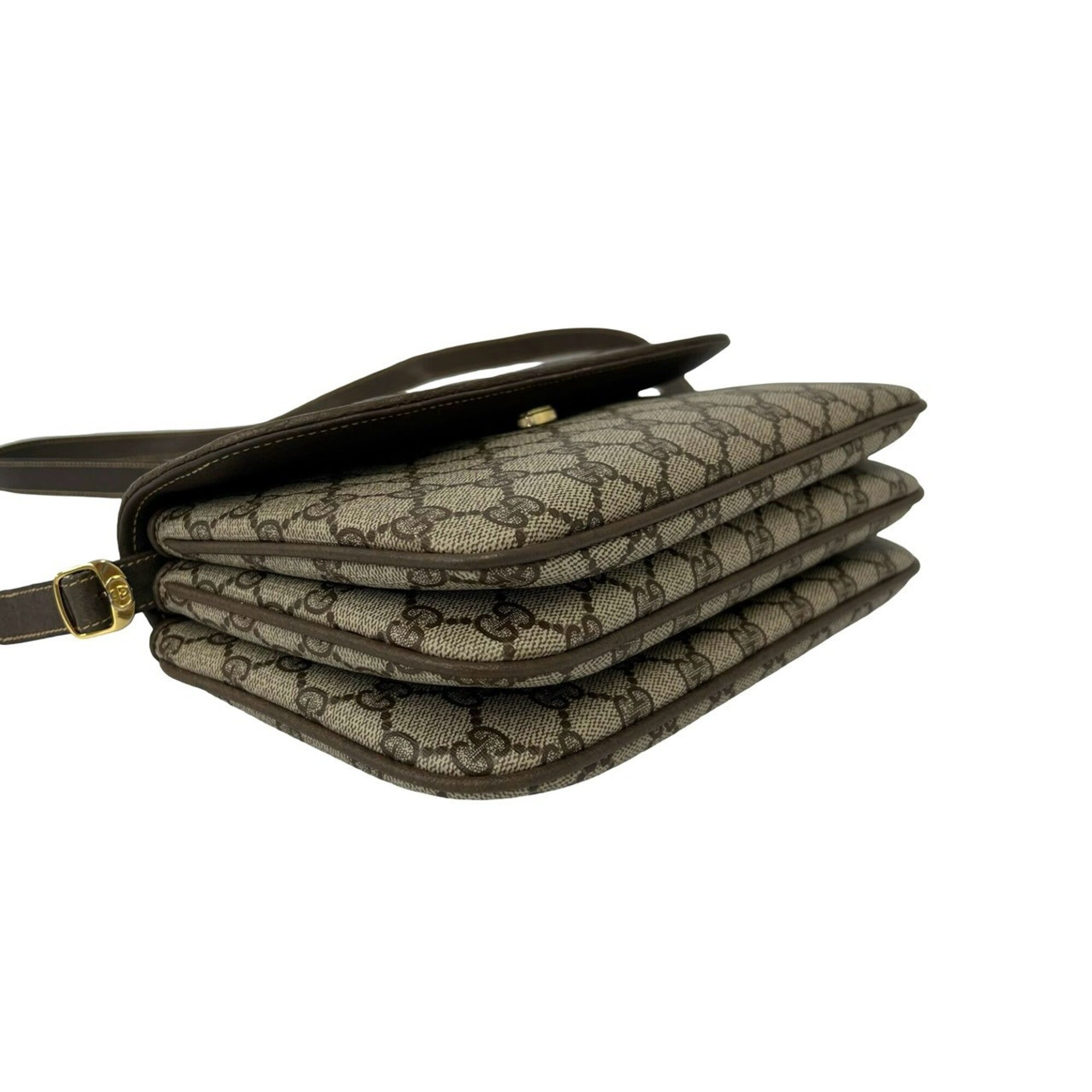 Gucci Brown Leather Pvc Pochette Shoulder Bag (Pre-Owned)