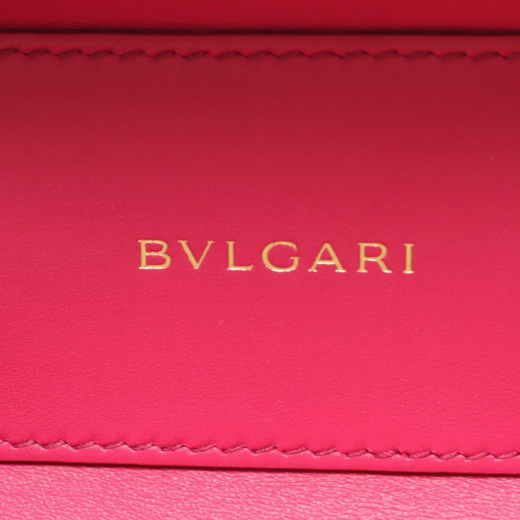 Bvlgari Red Color Leather Handbag Vanity Bag (Pre-Owned)