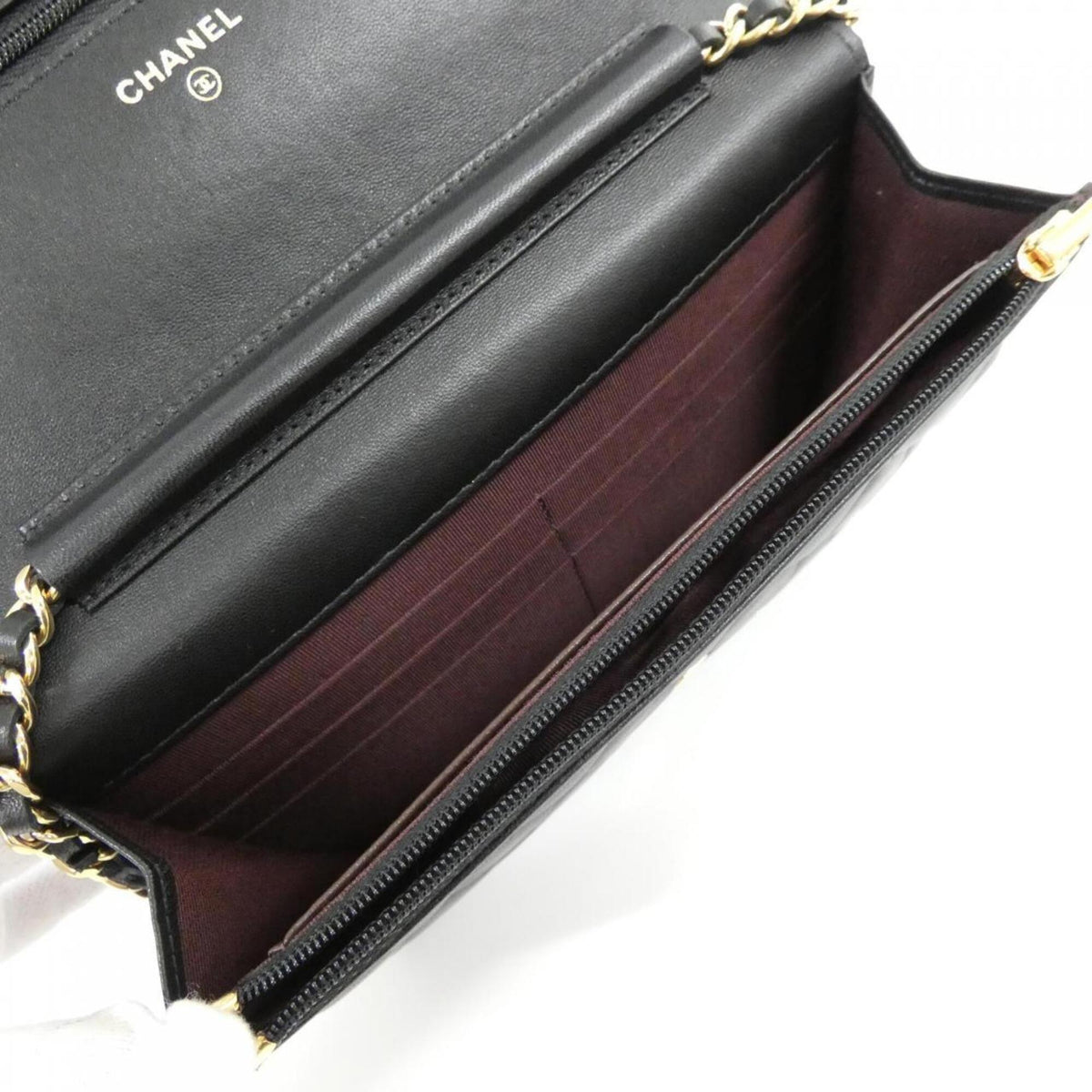 Chanel Black Leather Chain/Shoulder Wallet (Pre-Owned)