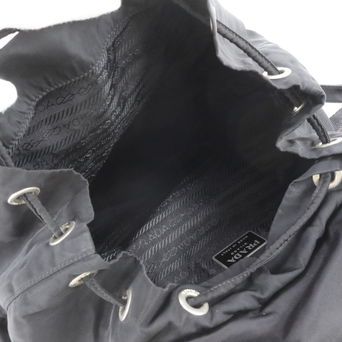Prada Black Leather Nylon Backpack (Pre-Owned)