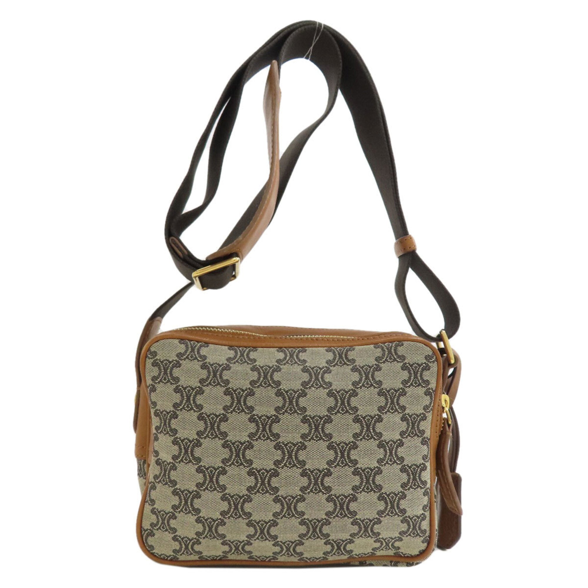 Celine Brown Canvas Shoulder Bag (Pre-Owned)