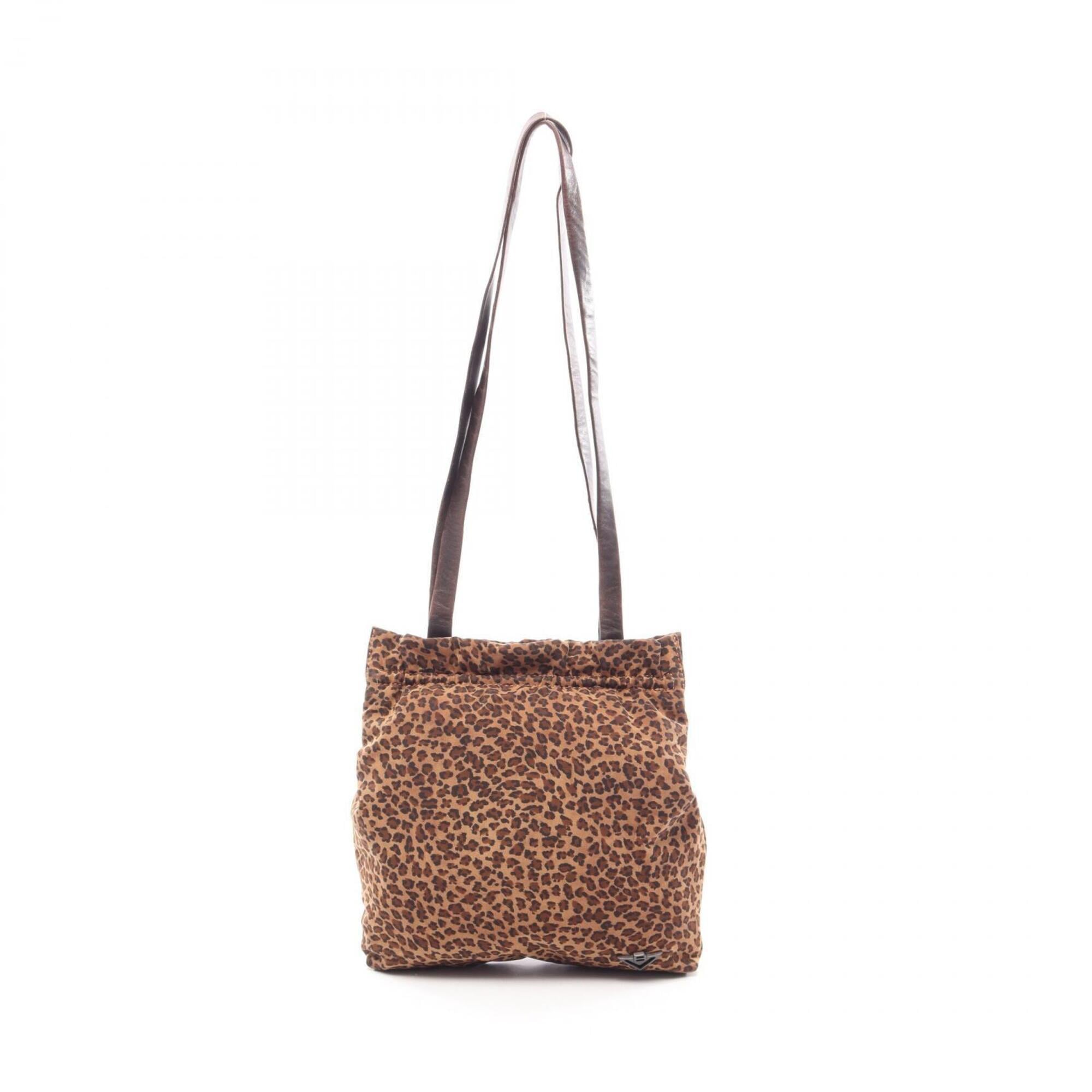 Bottega Veneta Brown Nylon Leather Shoulder Bag (Pre-Owned)