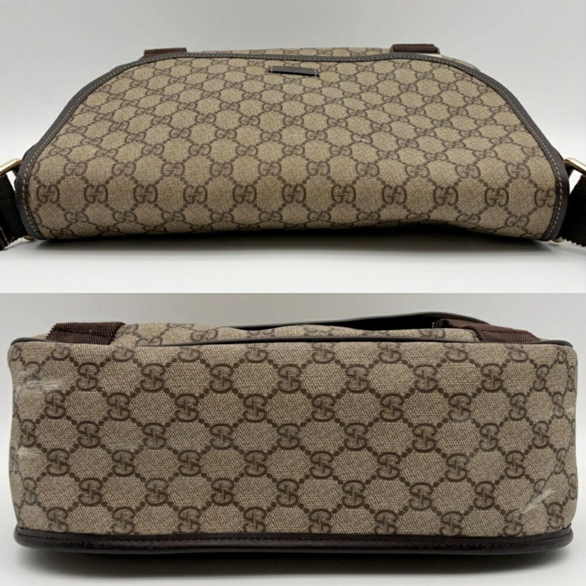 Gucci Beige Brown Pvc Leather Shoulder Bag (Pre-Owned)