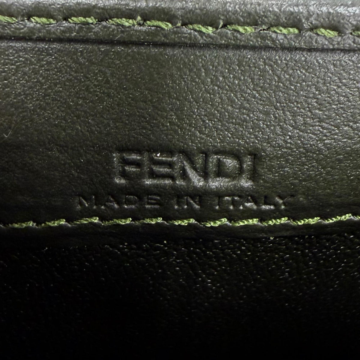 Fendi Dark Green Leather Long Wallet (Bi-Fold) (Pre-Owned)