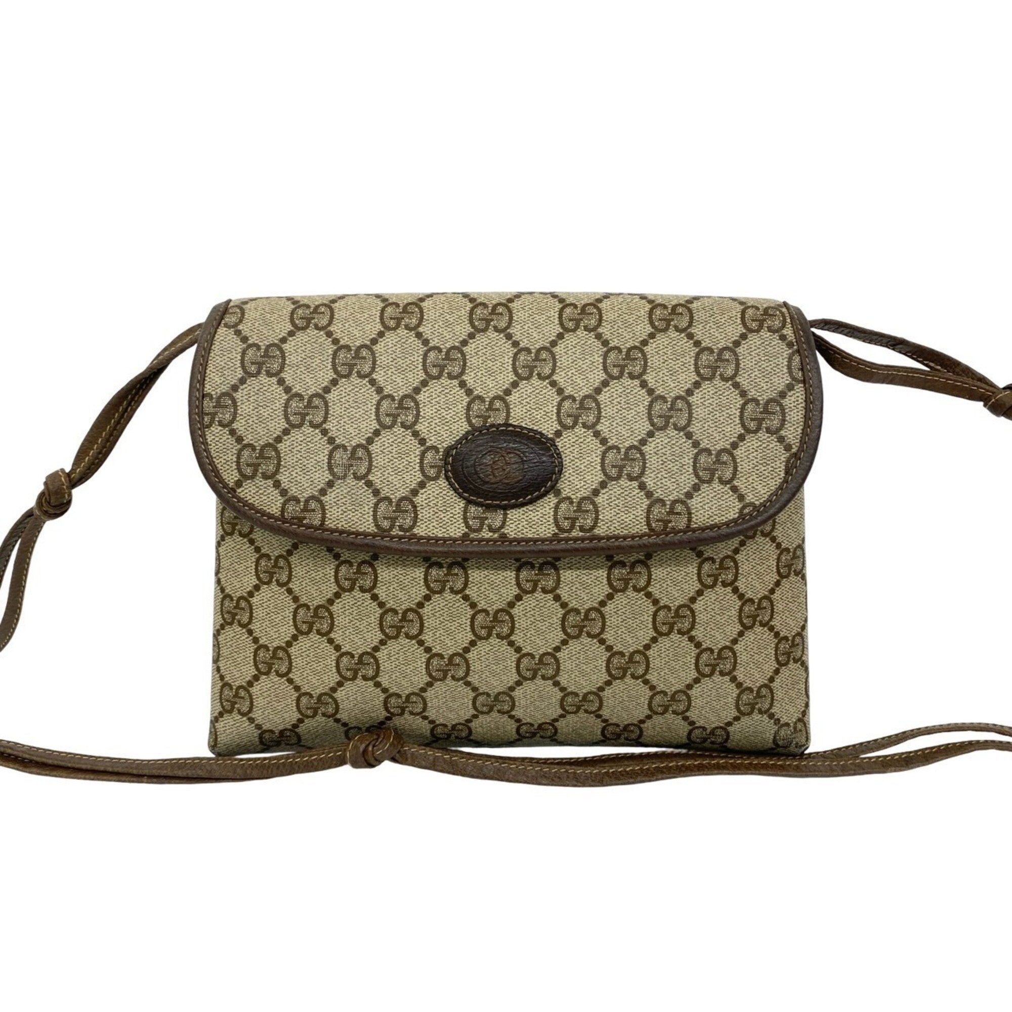 Gucci Brown Leather Pvc Pochette Shoulder Bag (Pre-Owned)