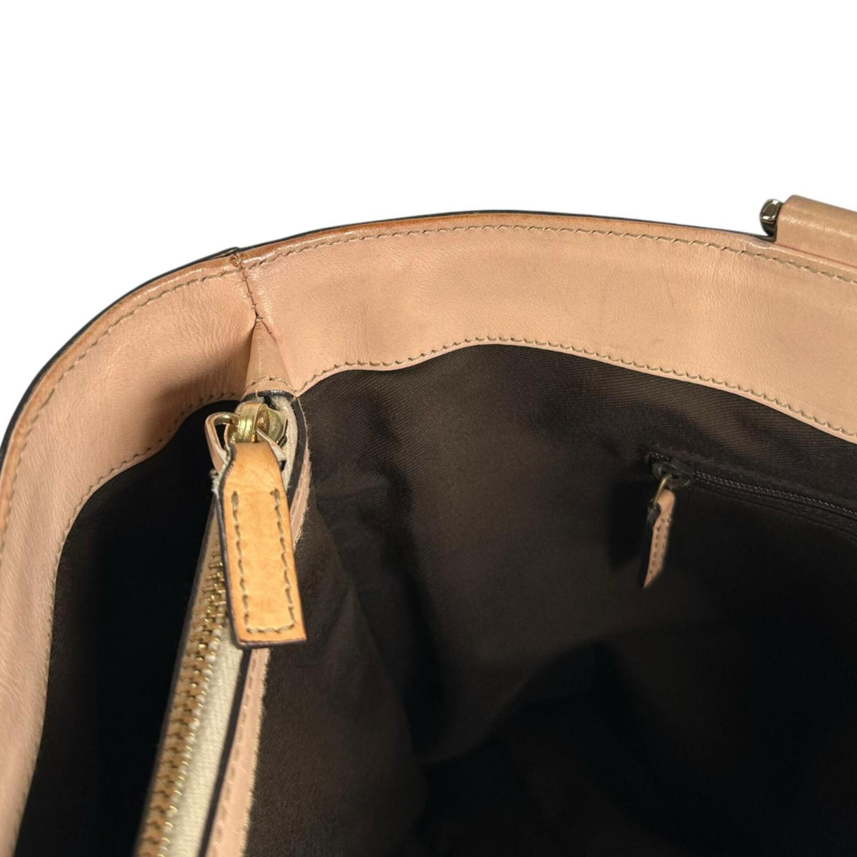 Gucci Gold Pink Beige Gg Canvas Tote Bag (Pre-Owned)
