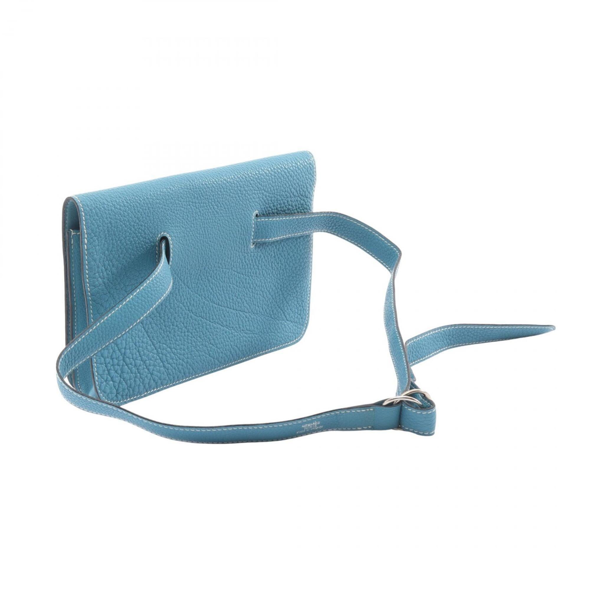 Hermes Blue Blue Jean Togo Leather Leather Fanny Pack Handbag (Pre-Owned)