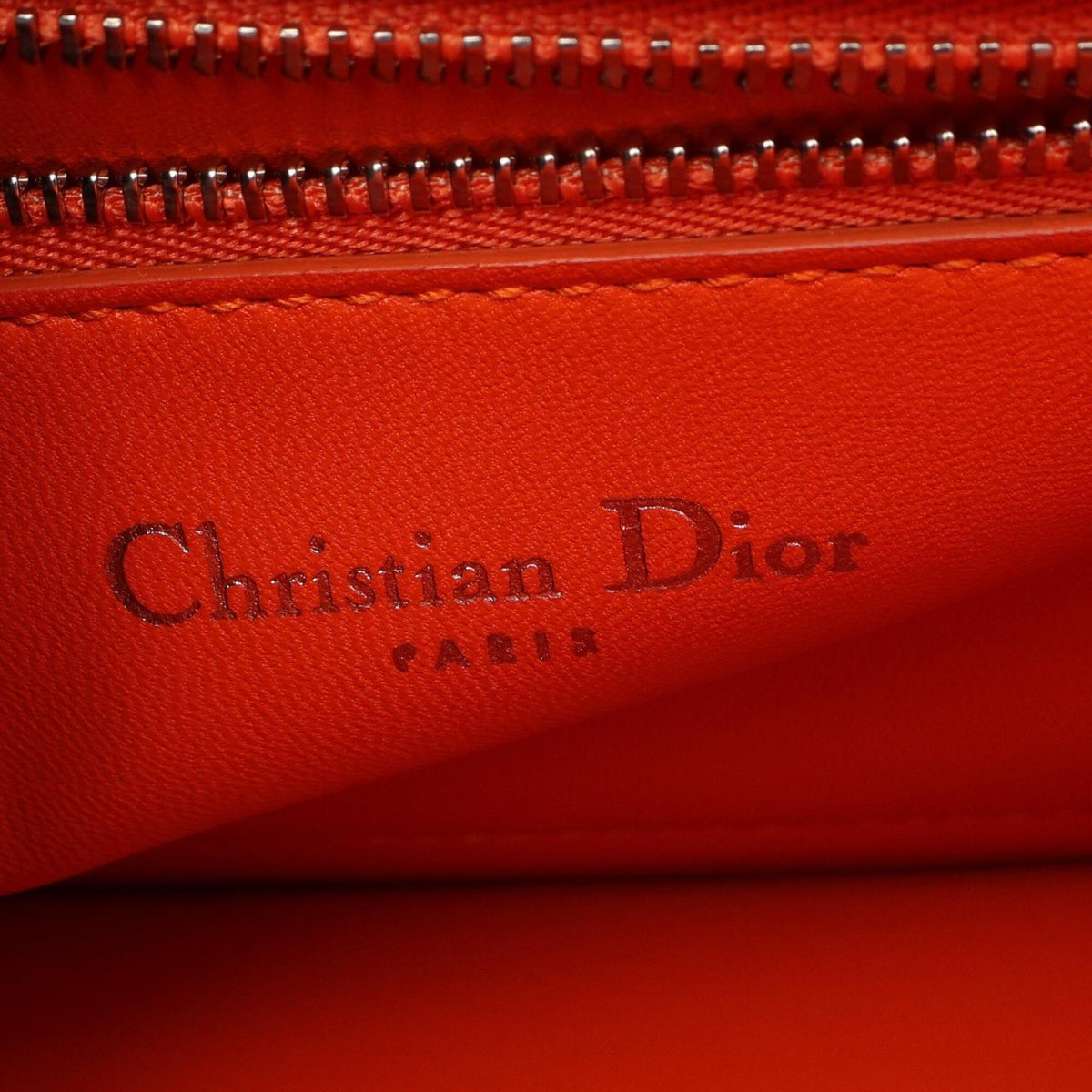 Christian Dior Red Color Leather Handbag Shoulder Bag (Pre-Owned)