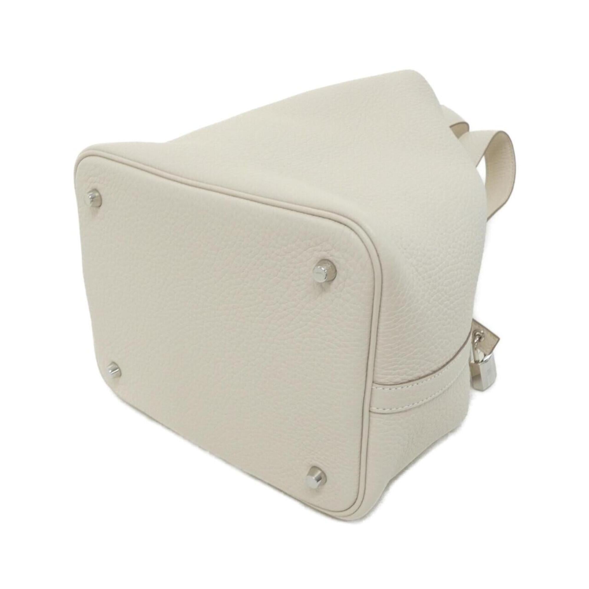 Hermes White Taurillon Clemence Leather Handbag (Pre-Owned)