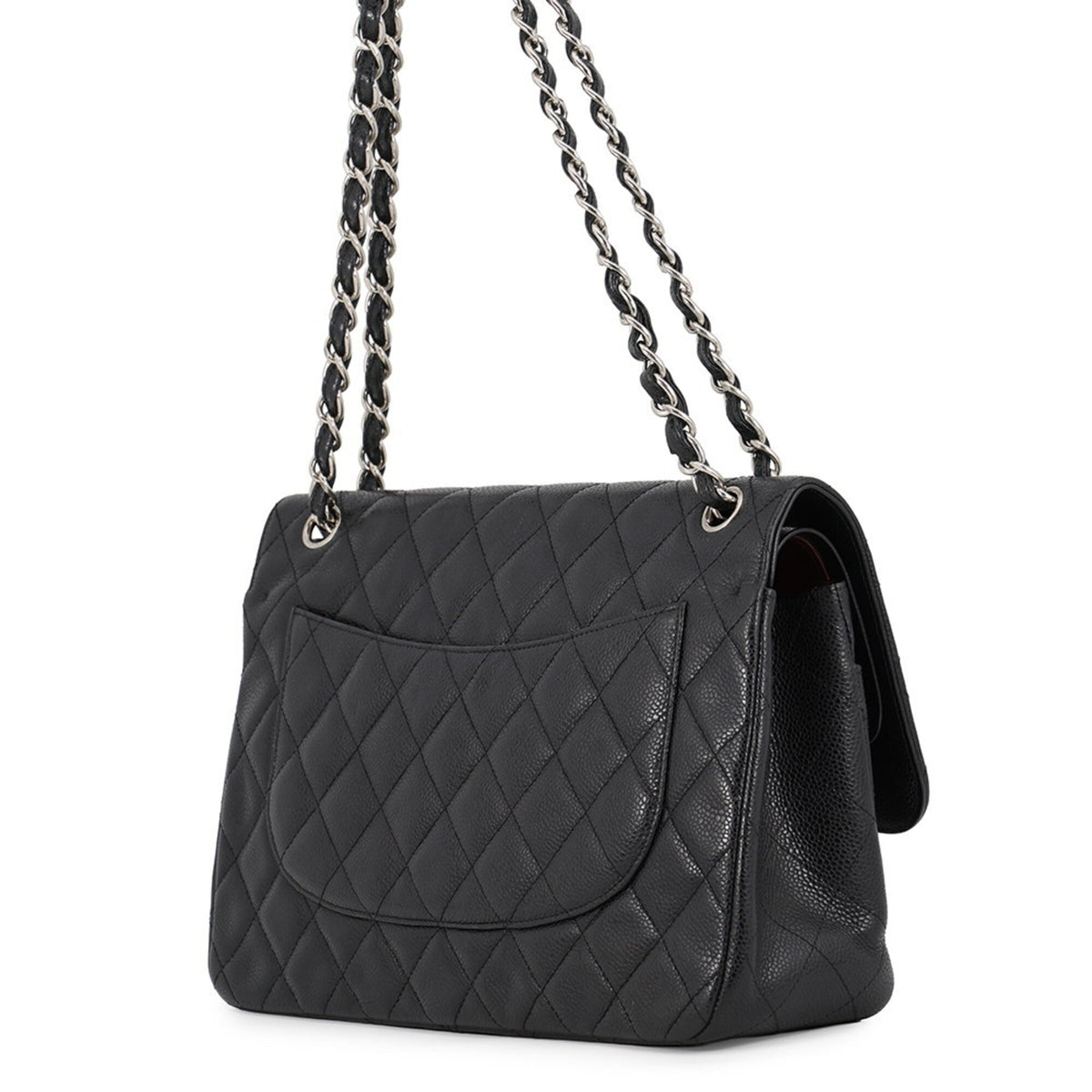 Chanel Matelasse Black Grained Calfskin Handbag Shoulder Bag (Pre-Owned)