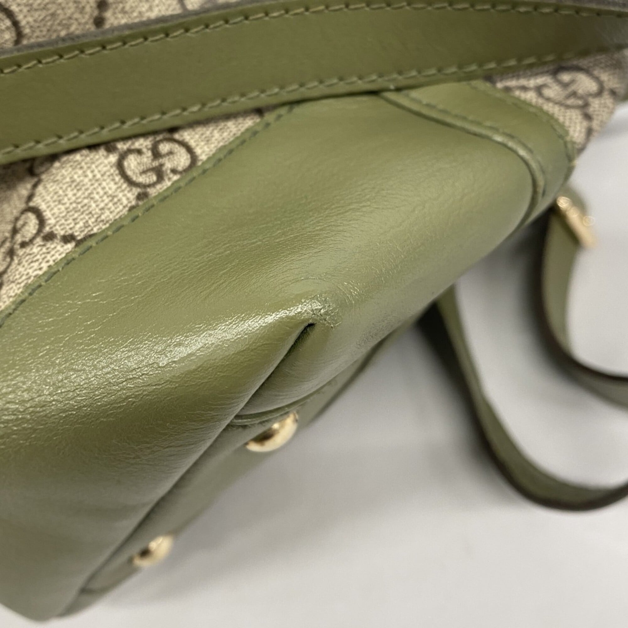Gucci Brown Green Pvc Handbag (Pre-Owned)