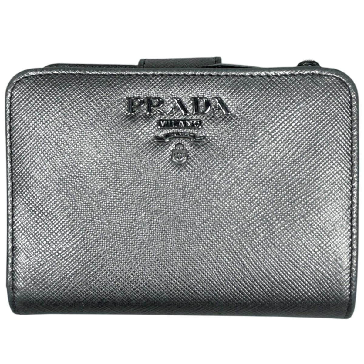 Prada Silver Saffiano Wallet (Bi-Fold) (Pre-Owned)