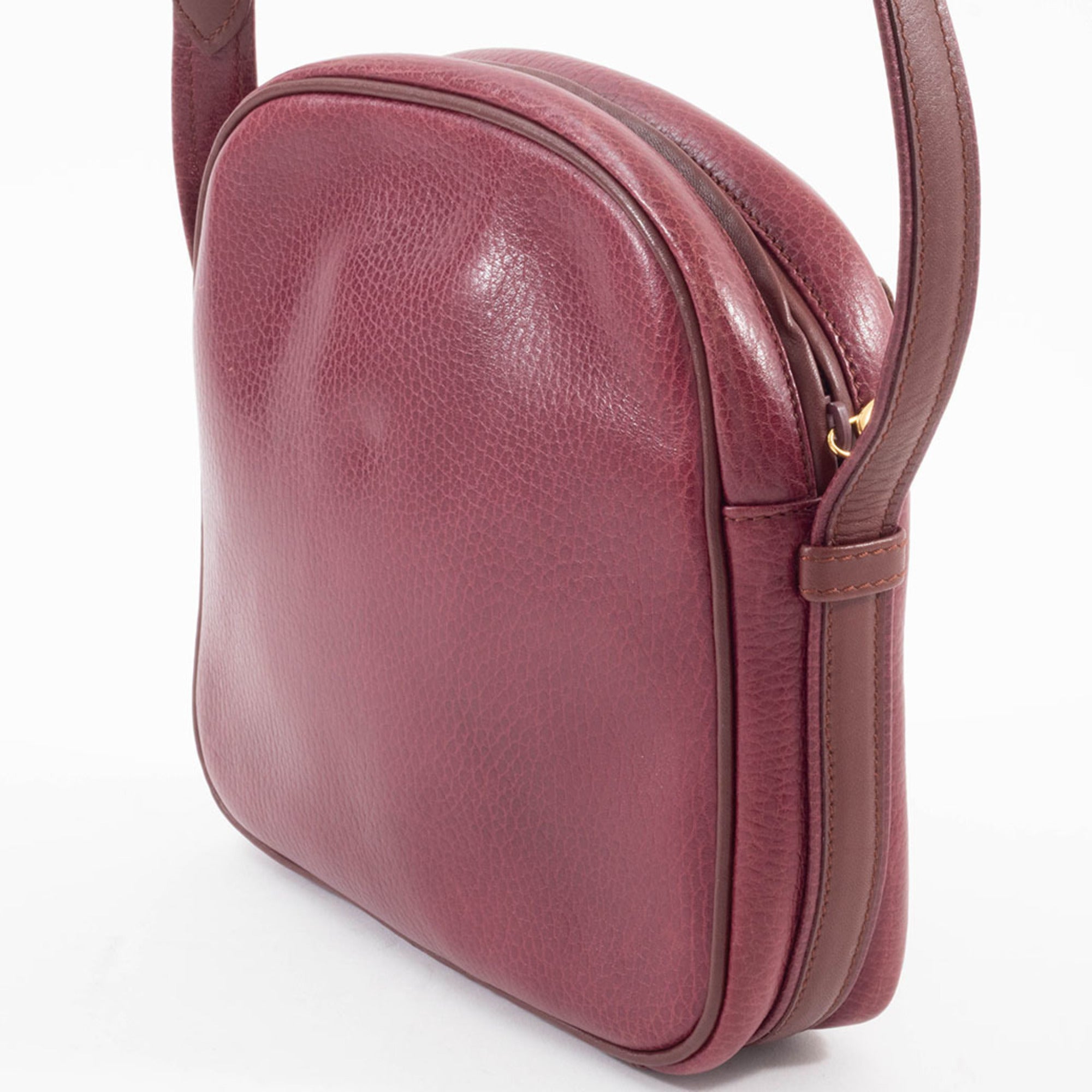 Cartier Must Bordeaux Leather Pochette Shoulder Bag (Pre-Owned)