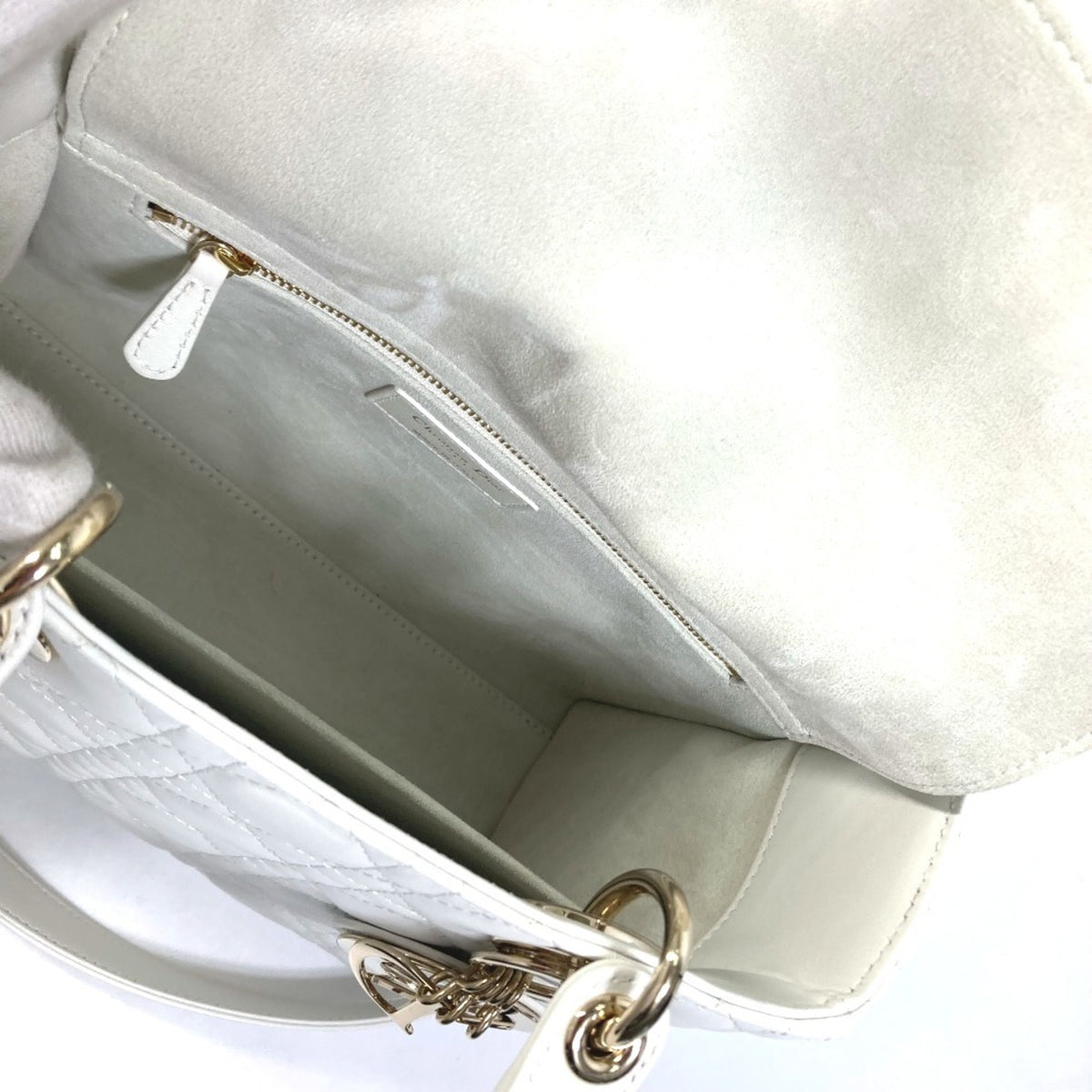 Christian Dior White Leather Handbag Shoulder Bag (Pre-Owned)
