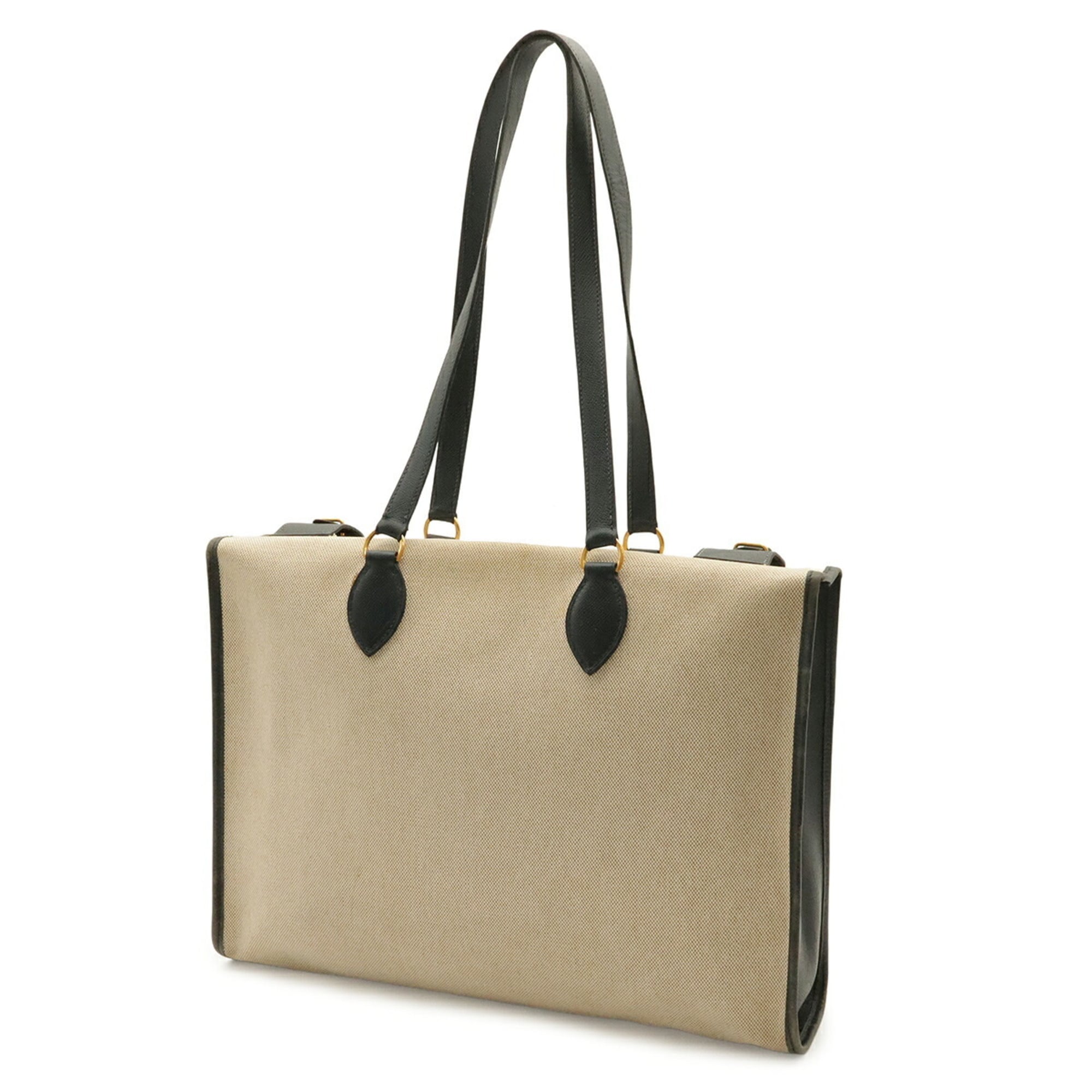 Hermes Natural Navy Courchevel Leather Toile H Tote Bag (Pre-Owned)