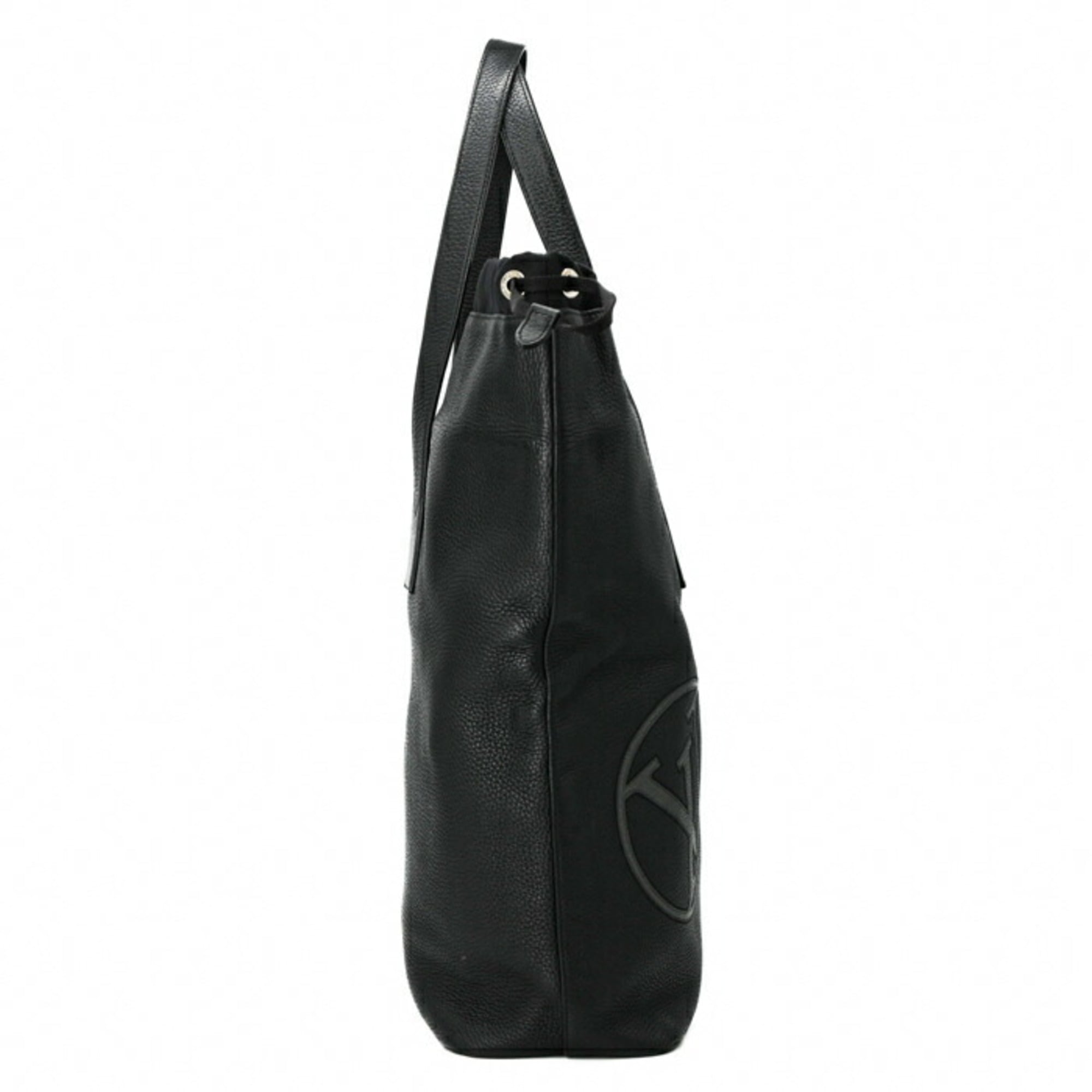 Louis Vuitton Black Leather Pouch Tote Bag (Pre-Owned)