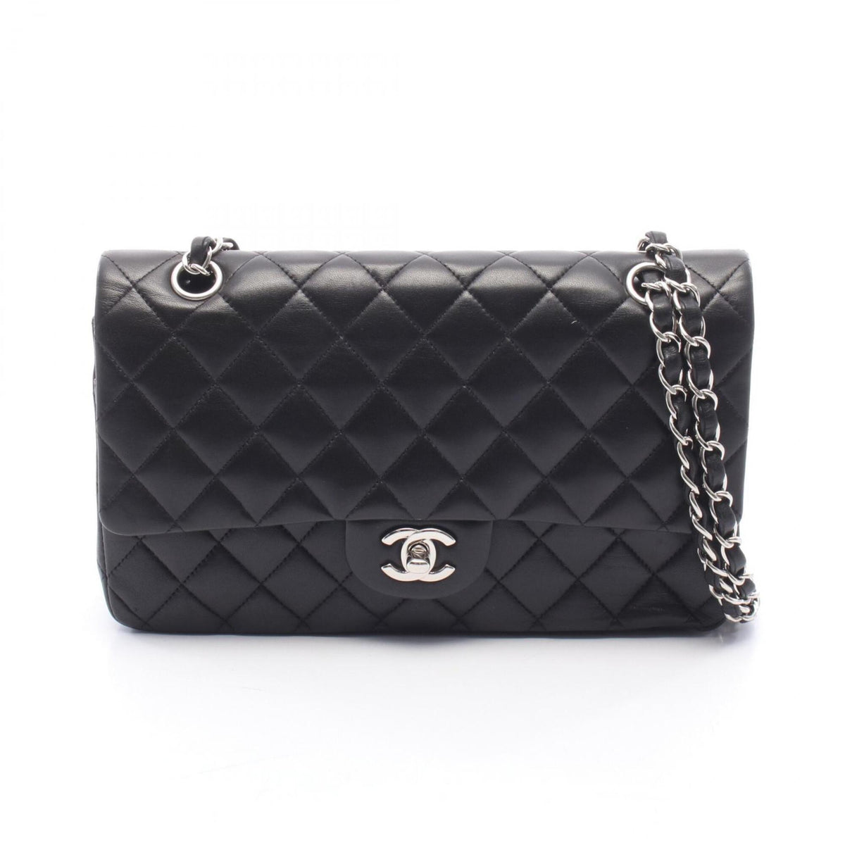 Chanel Black Leather Handbag Shoulder Bag (Pre-Owned)