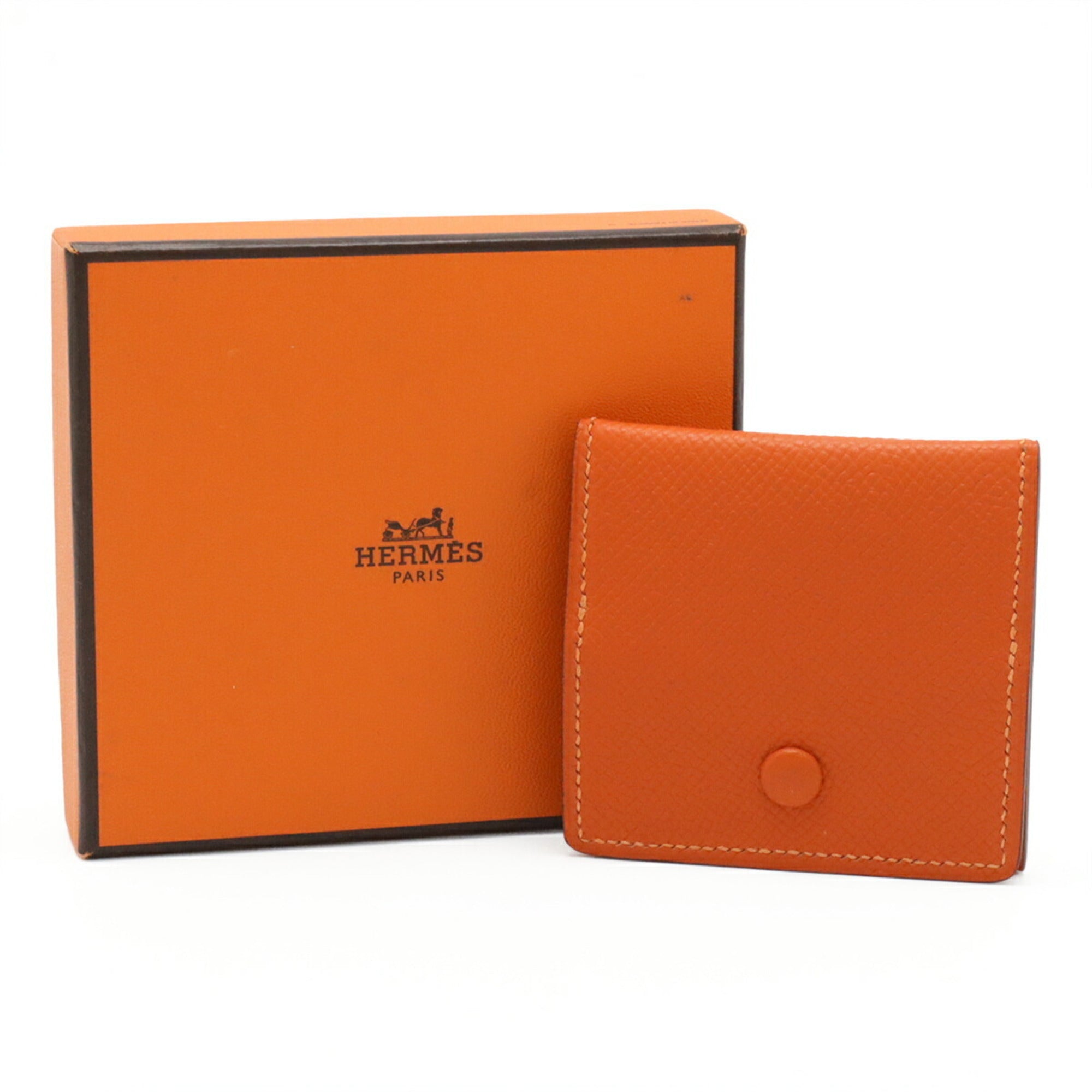 Hermes Orange Epsom Leather Coin Purse/Coin Case (Pre-Owned)