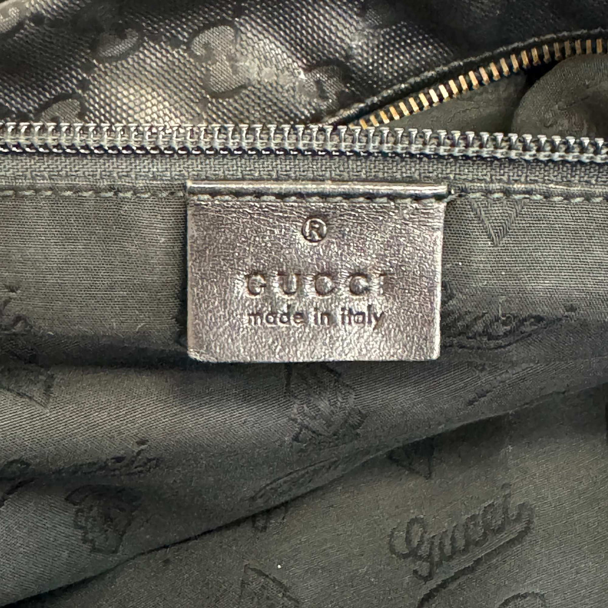 Gucci Gg Imprimé Black Pvc Shoulder Bag (Pre-Owned)