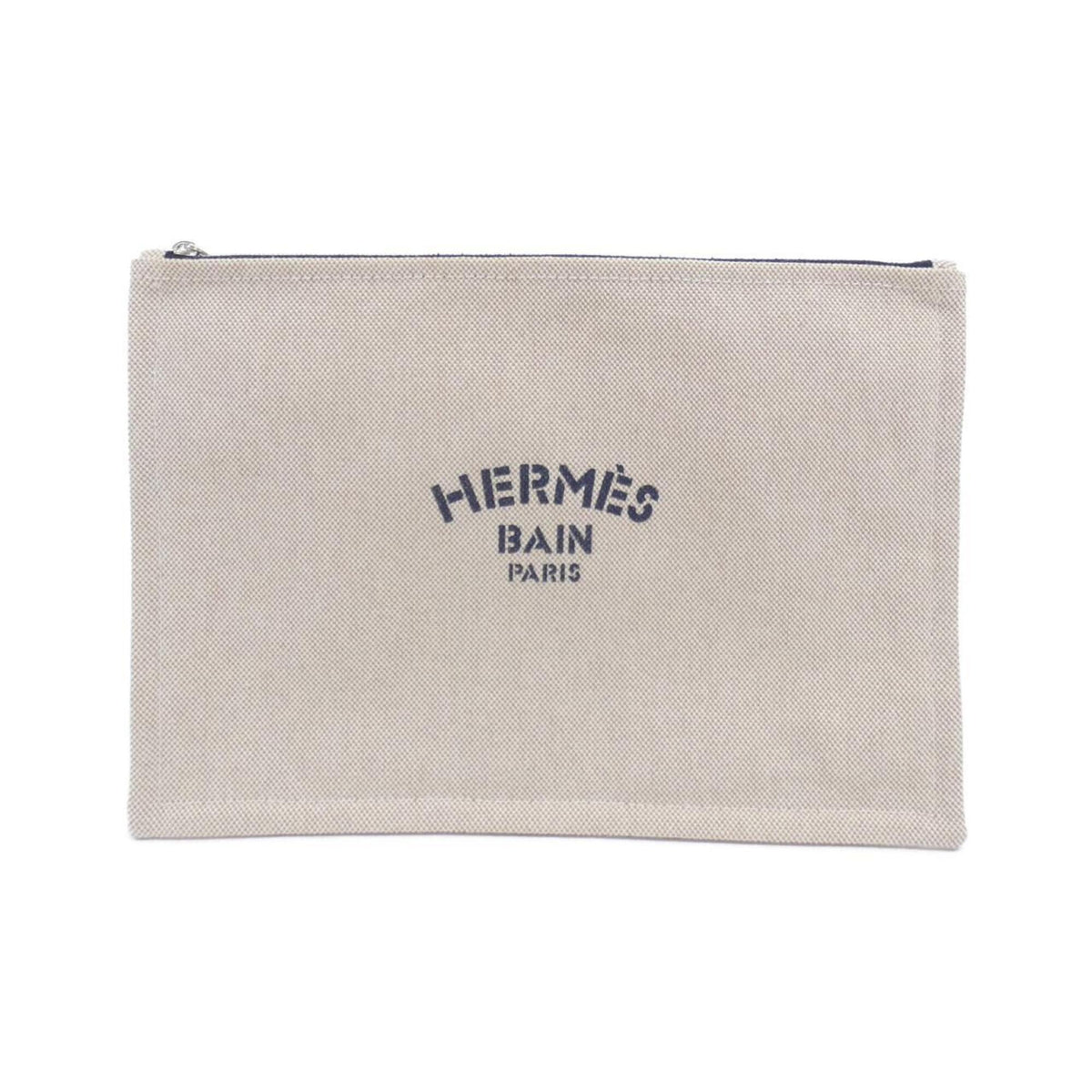 Hermes Blue Canvas Pouch (Pre-Owned)