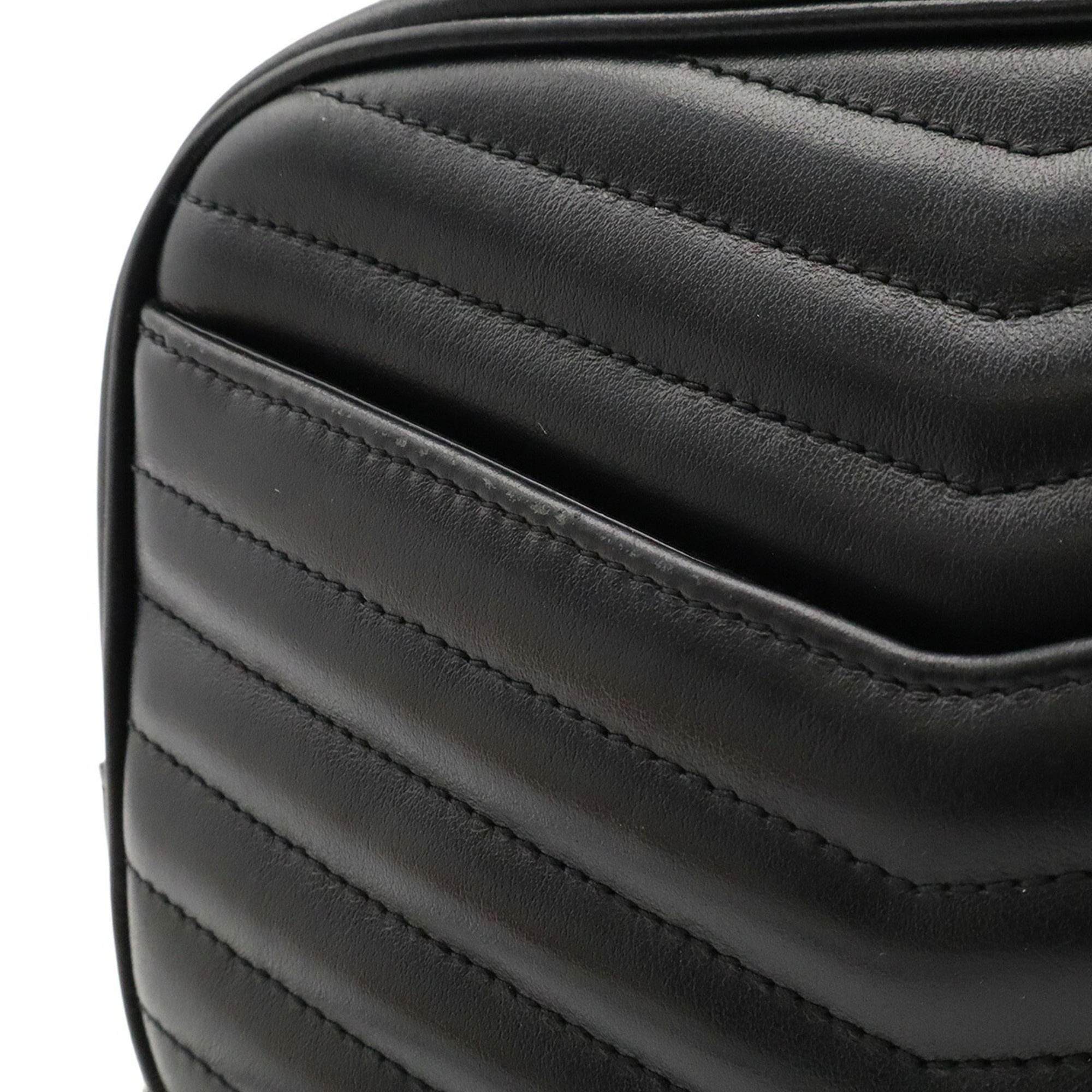 Yves Saint Laurent Black White Leather Shoulder Bag (Pre-Owned)