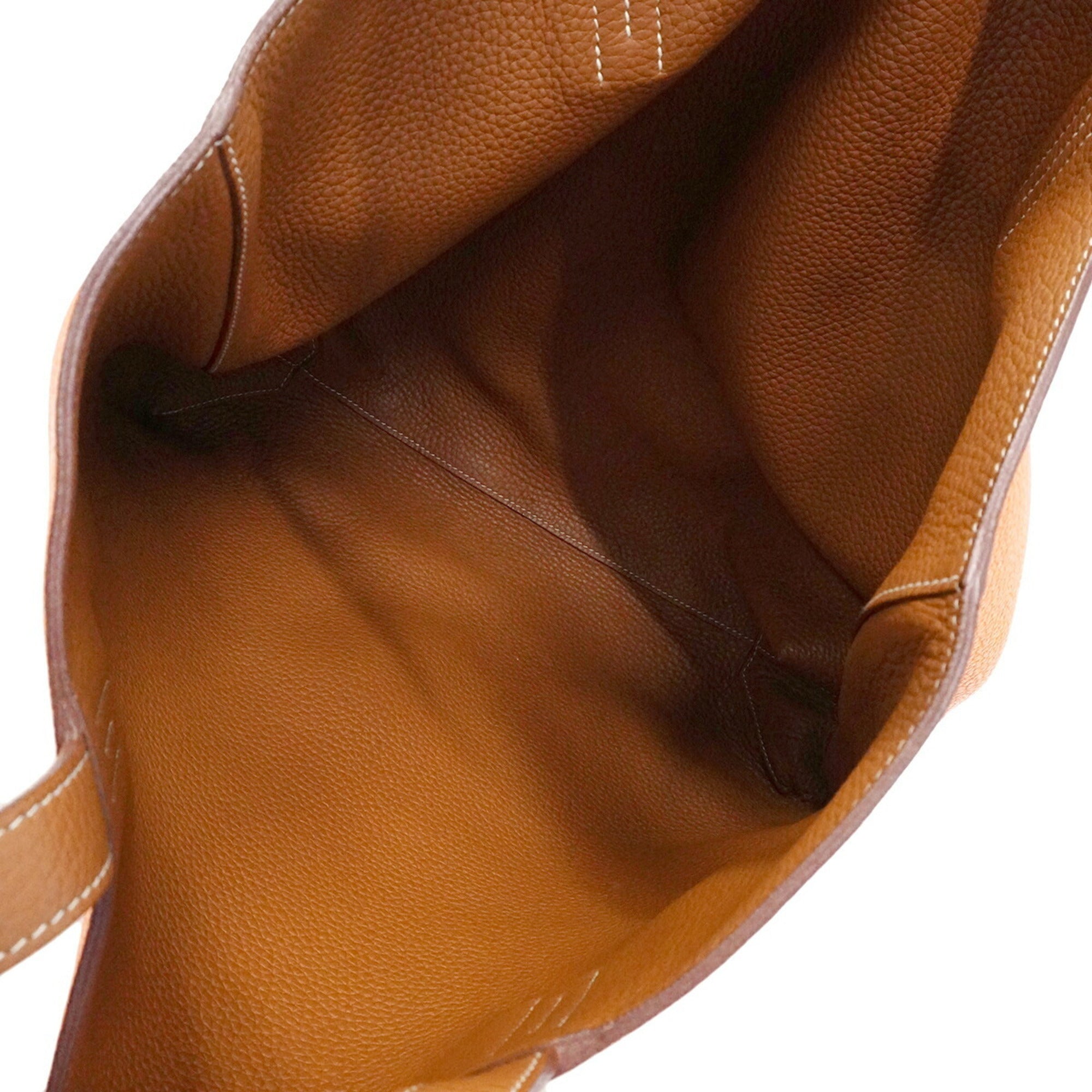 Hermes Gold Orange Taurillon Clemence Leather Tote Bag (Pre-Owned)