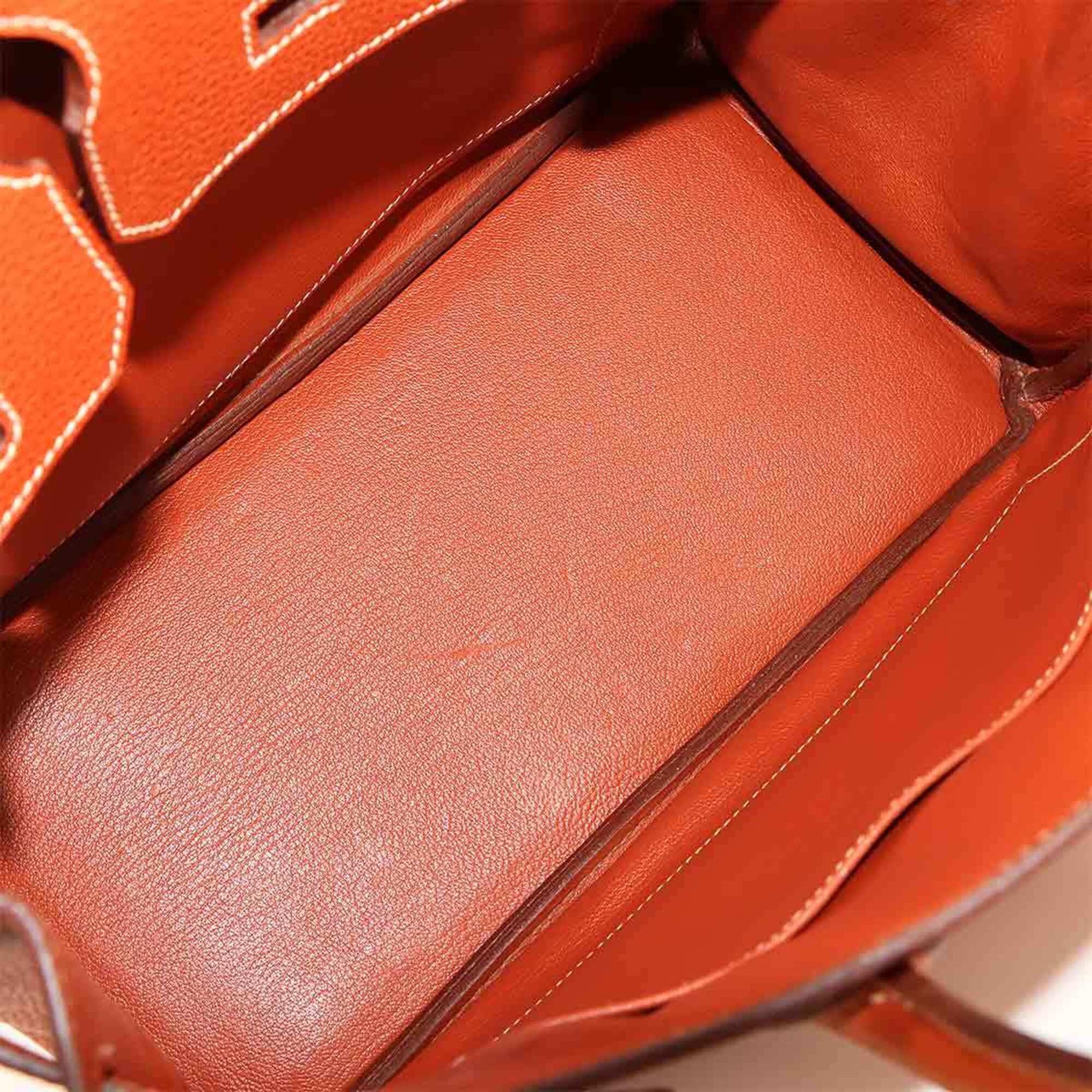 Hermes Brique Vache Liegee Leather Handbag (Pre-Owned)