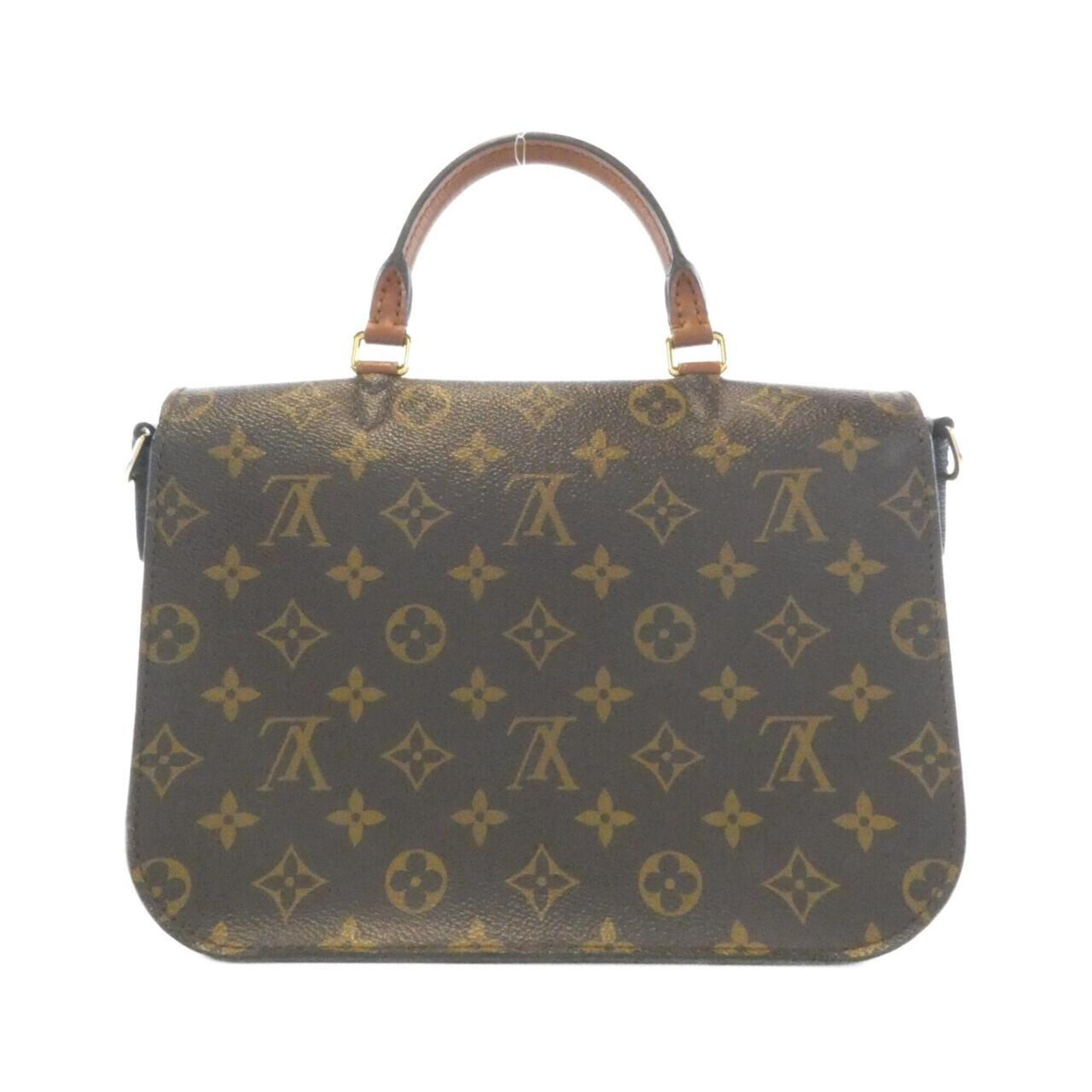 Louis Vuitton Black Marron Coated Canvas Leather Handbag (Pre-Owned)