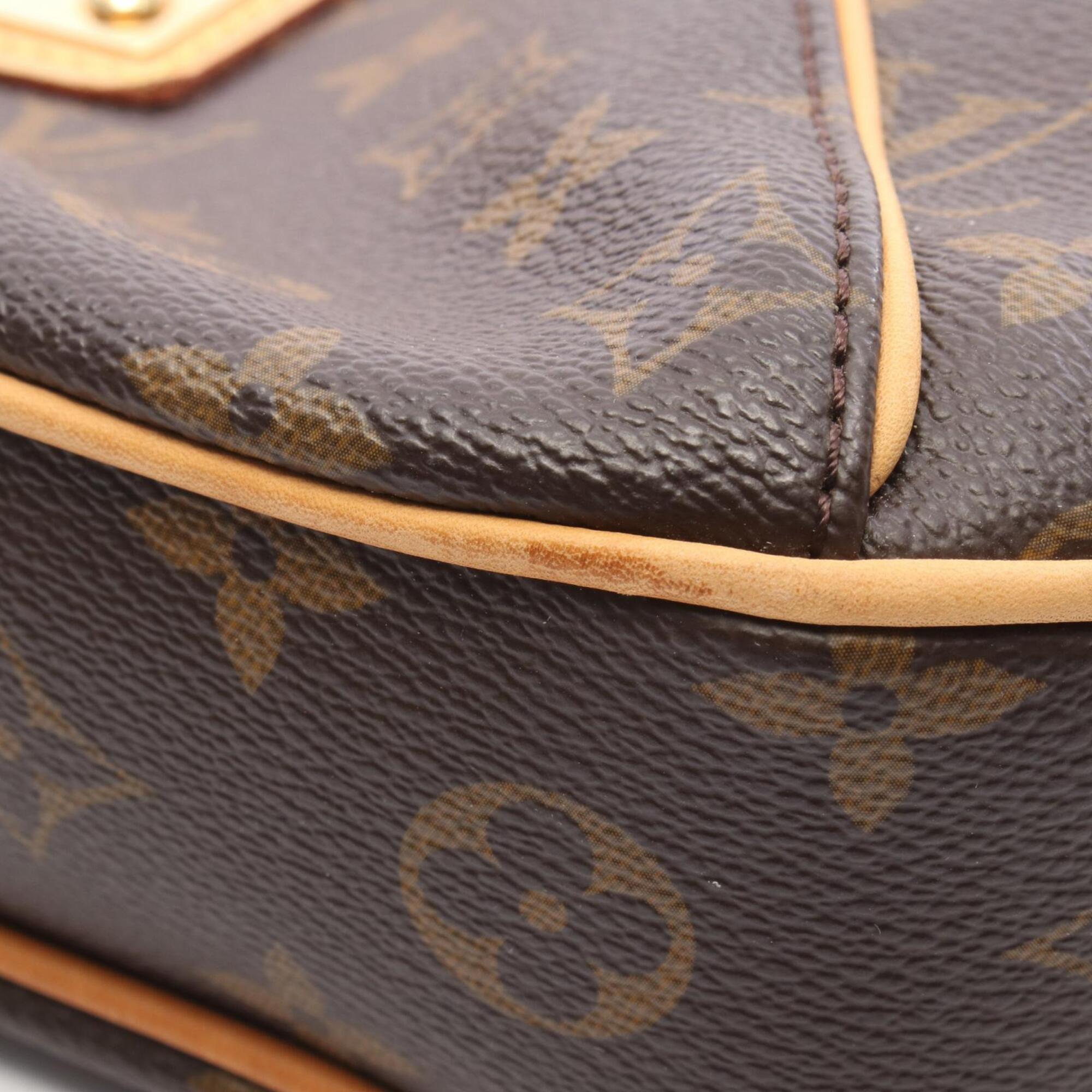 Louis Vuitton Brown Monogram Coated Canvas Leather Handbag Shoulder Bag (Pre-Owned)