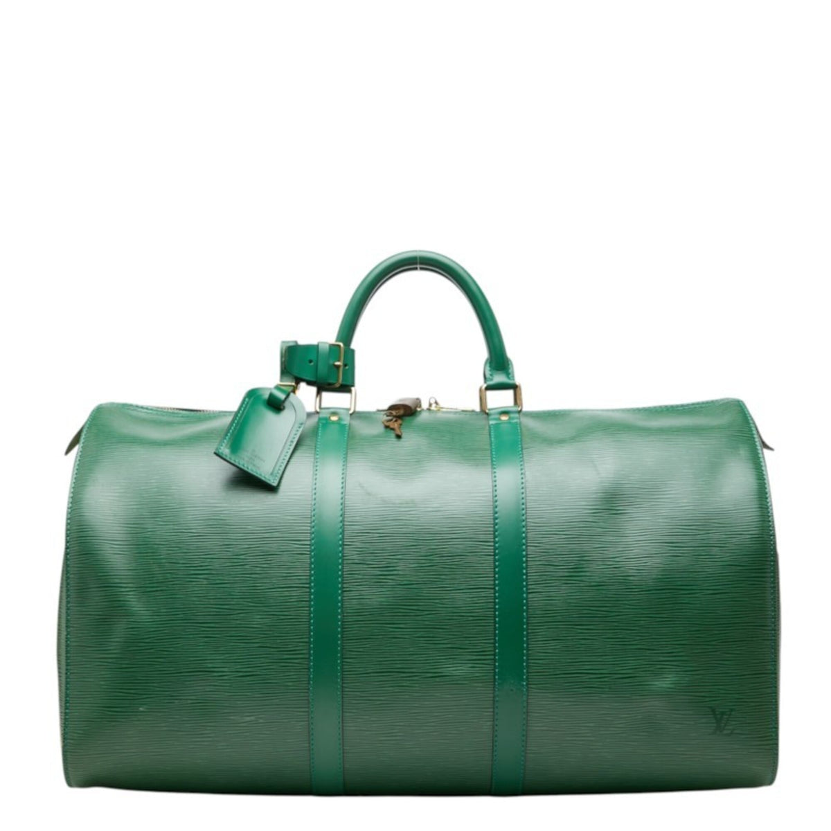 Louis Vuitton Borneo Green Leather Boston Bag (Pre-Owned)