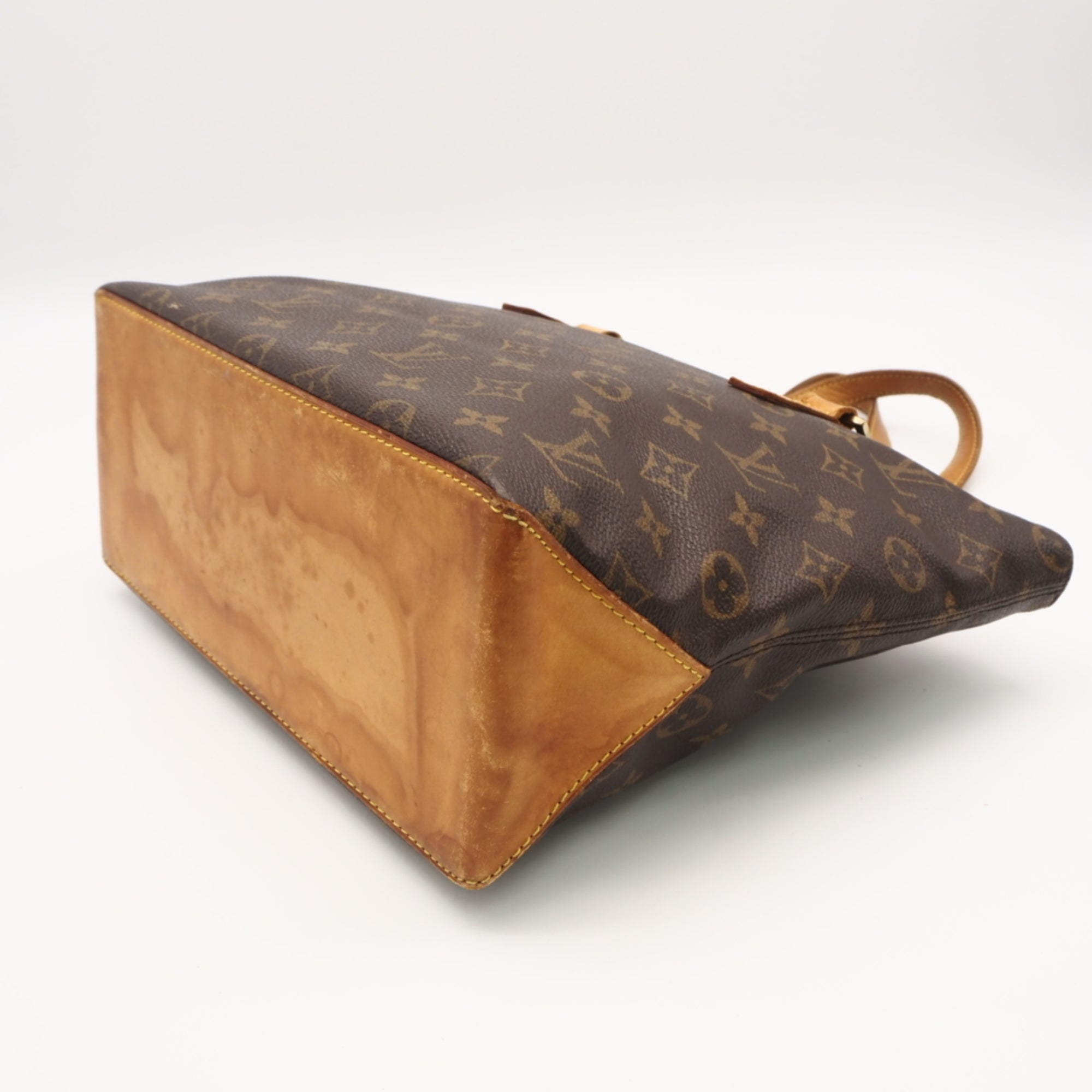 Louis Vuitton Beige Brown Coated Canvas Leather Handbag (Pre-Owned)