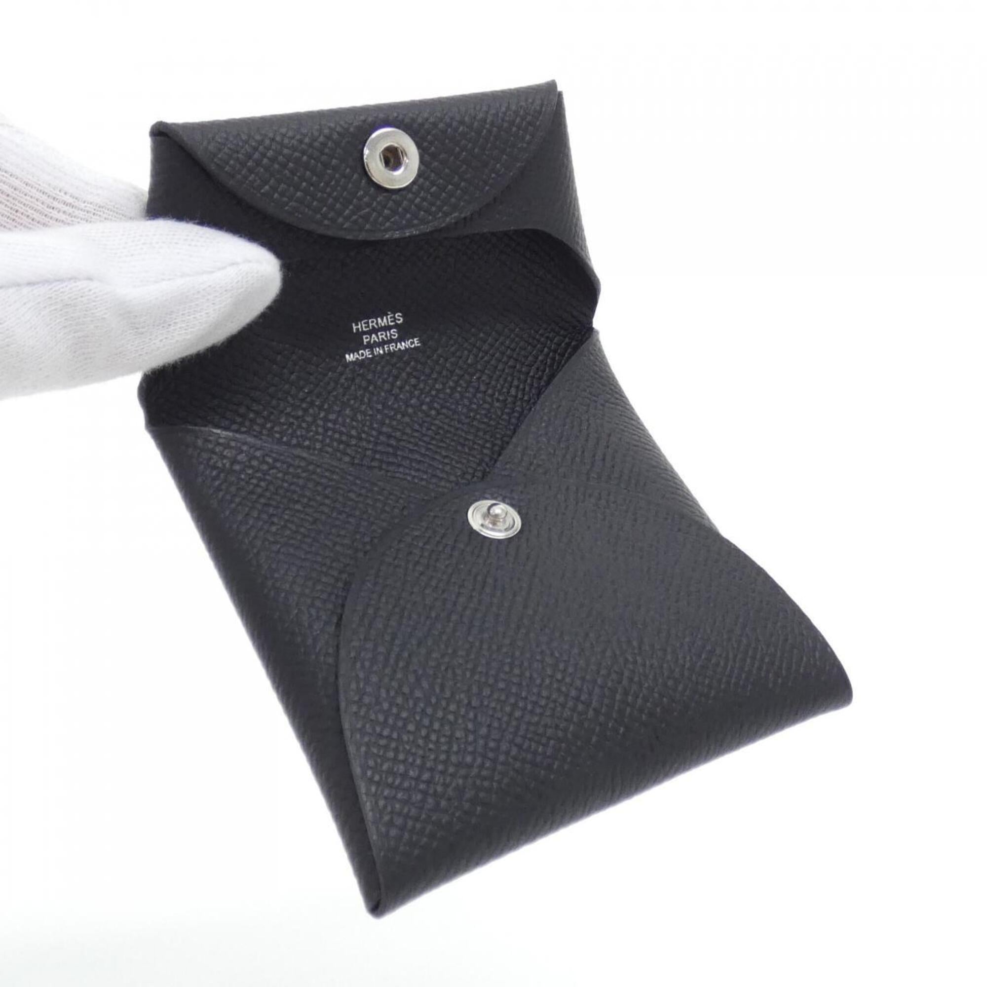Hermes Black Epsom Leather Coin Purse/Coin Case (Pre-Owned)