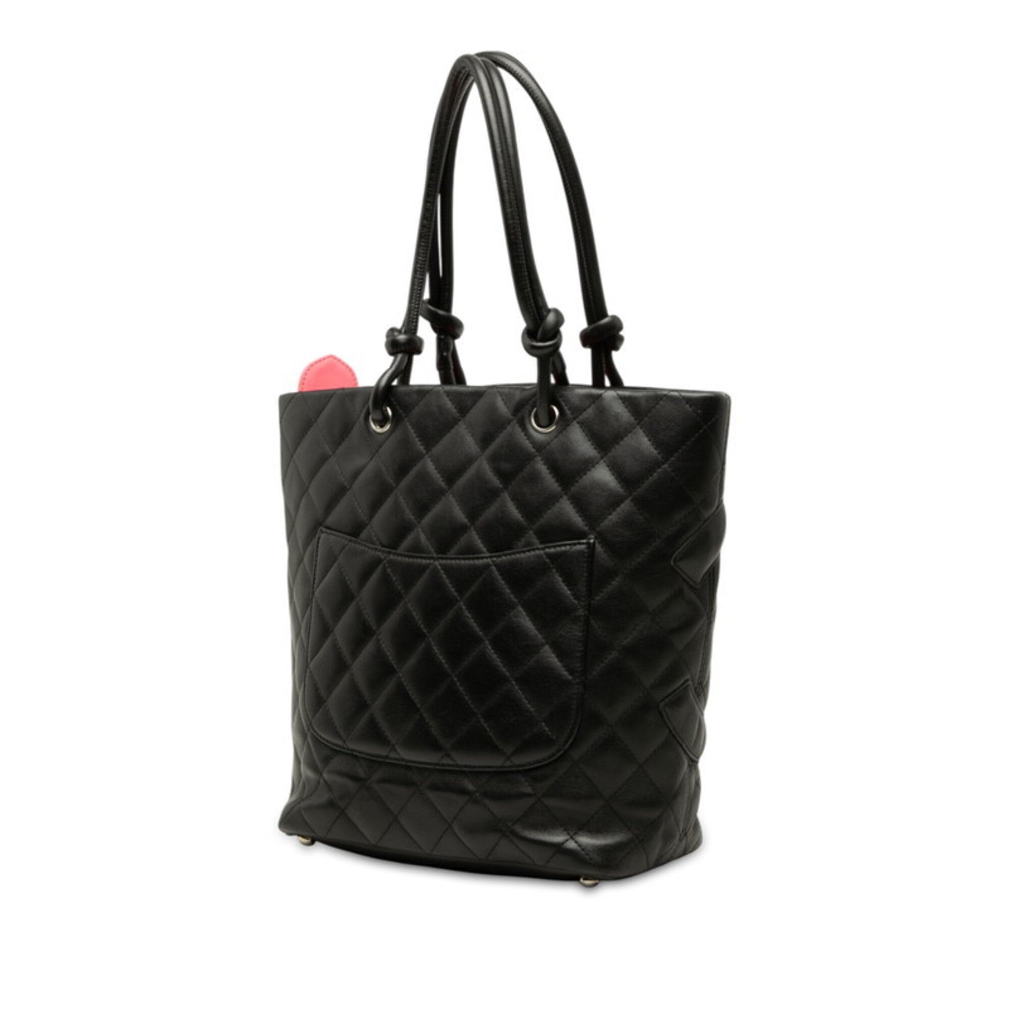 Chanel Black Leather Handbag Tote Bag (Pre-Owned)