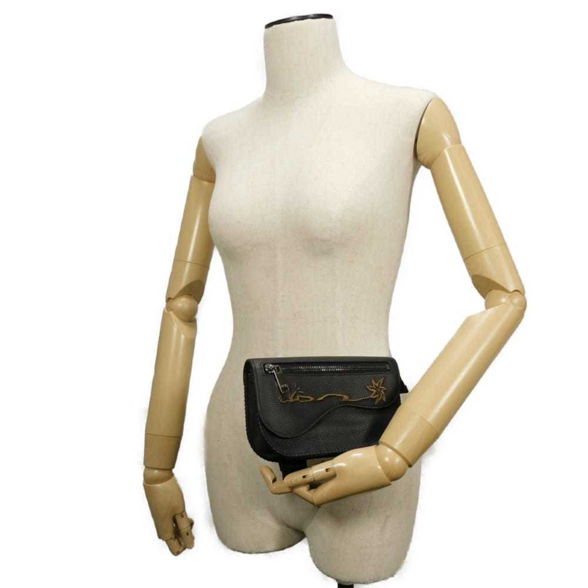 Christian Dior Black Leather Handbag Pouch (Pre-Owned)