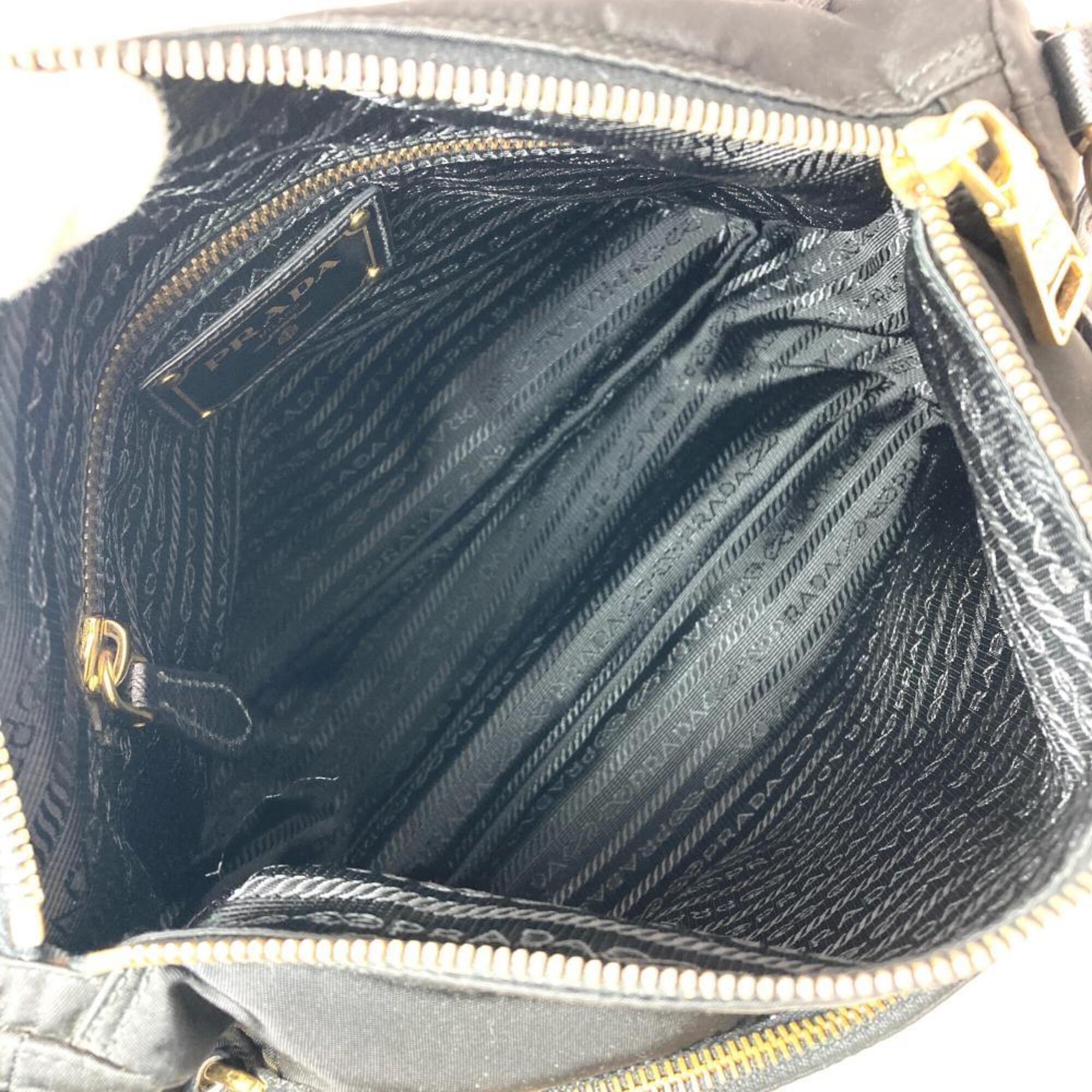 Prada Black Nylon Leather Shoulder Bag (Pre-Owned)