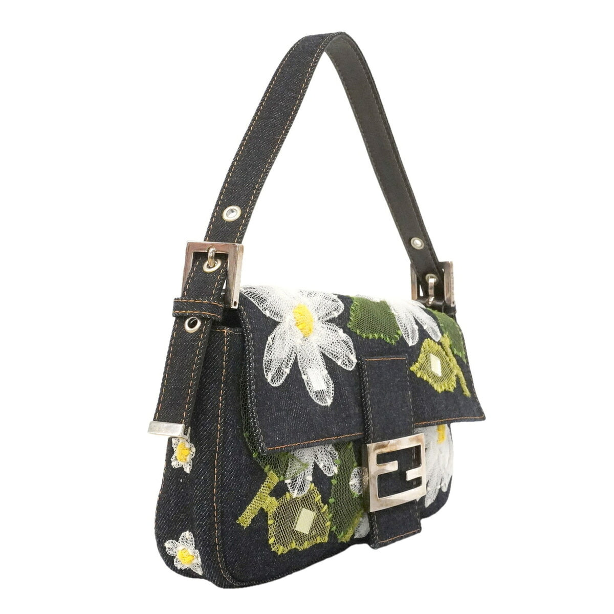 Fendi Navy Denim Handbag (Pre-Owned)
