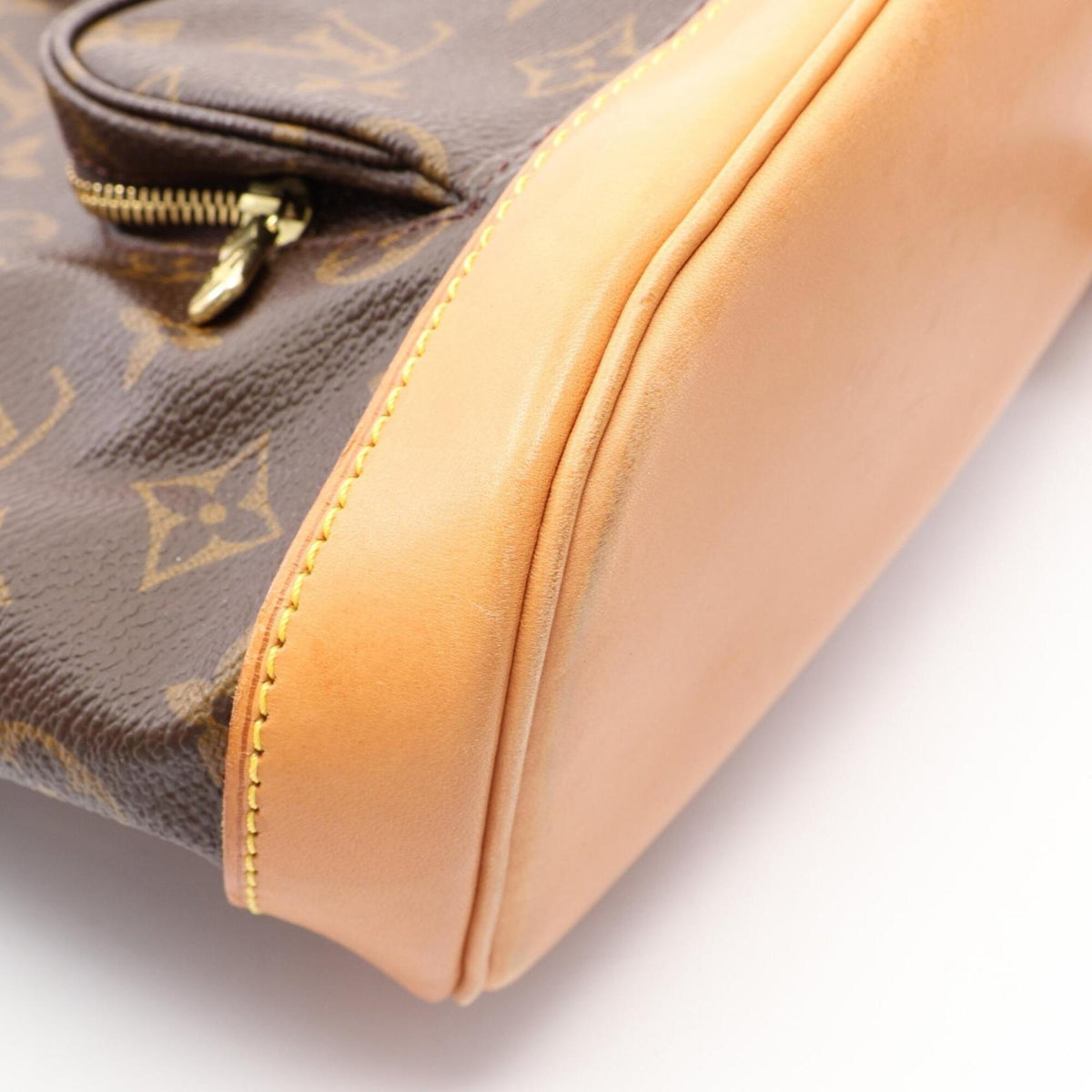 Louis Vuitton Brown Coated Canvas Leather Backpack Handbag (Pre-Owned)