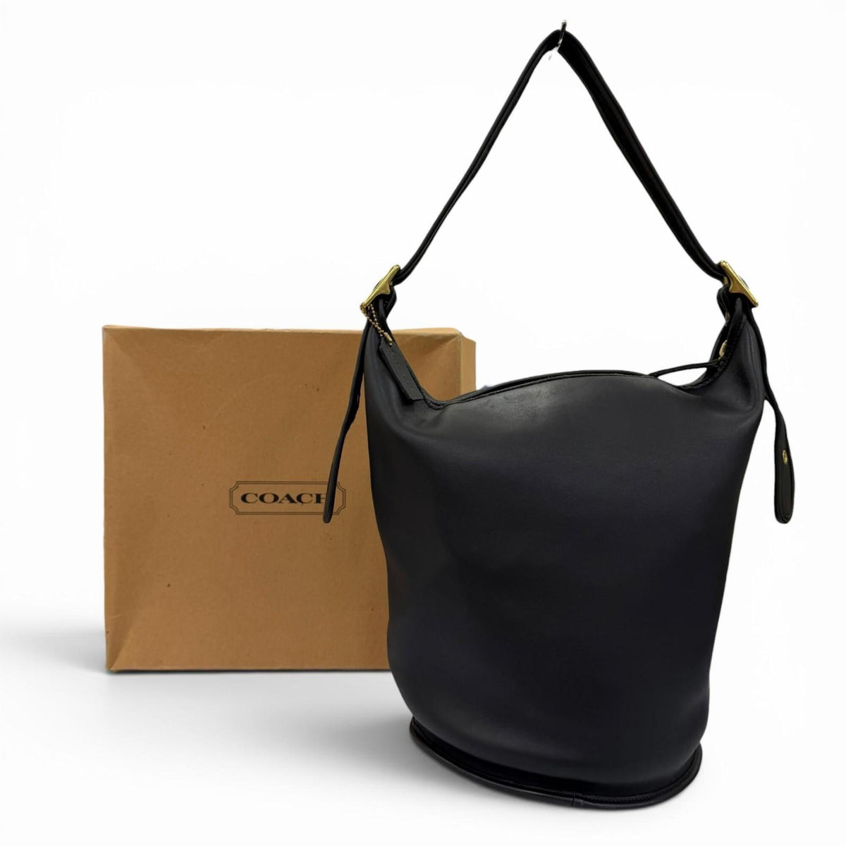 Coach Black Leather Handbag Shoulder Bag (Pre-Owned)