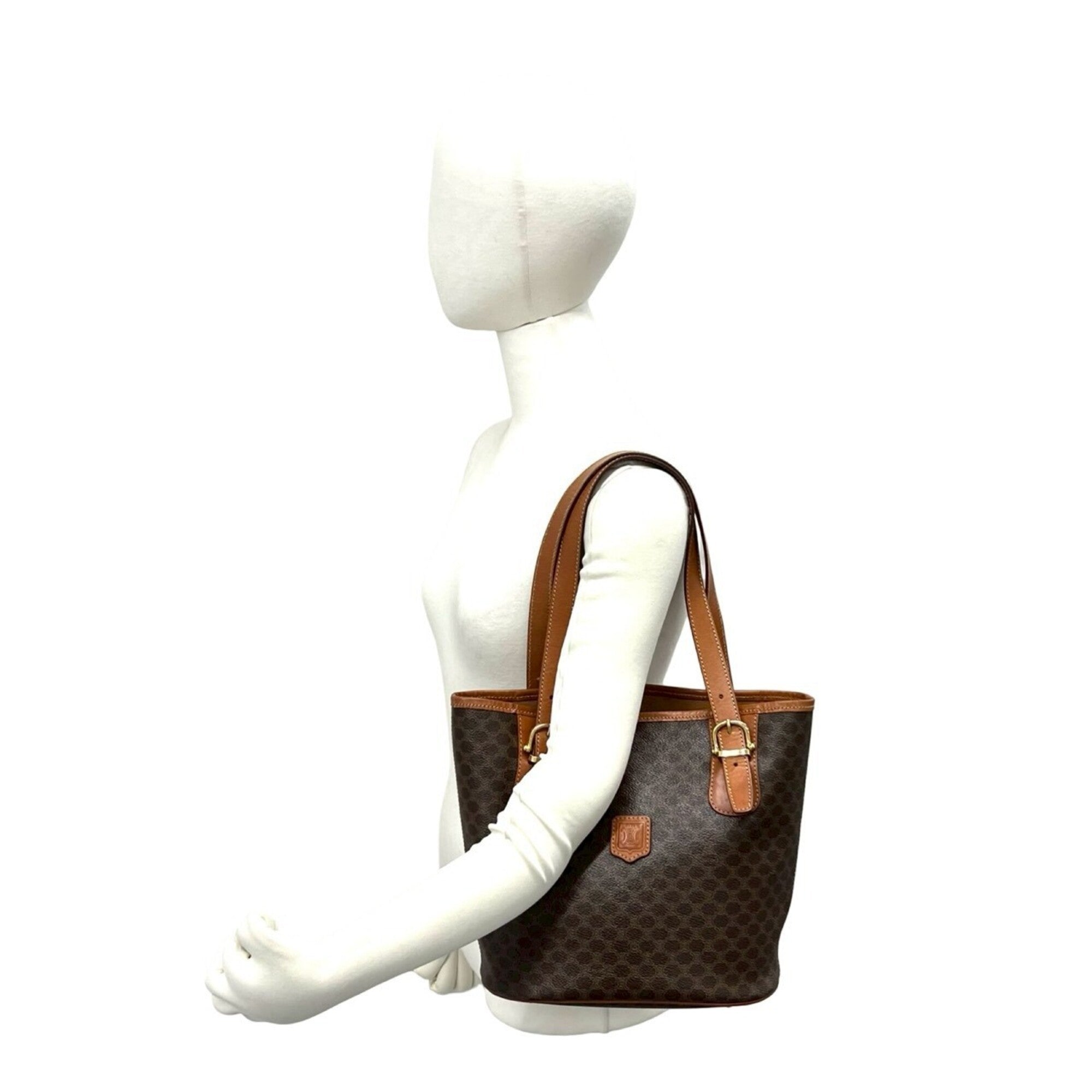 Celine Brown Leather Pvc Shoulder Bag Tote Bag (Pre-Owned)