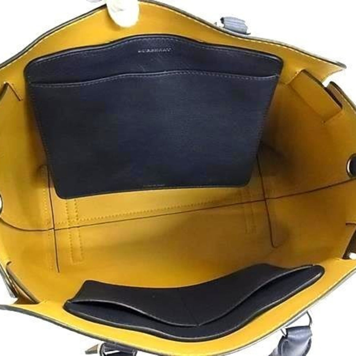 Burberry Navy Leather Handbag Shoulder Bag (Pre-Owned)