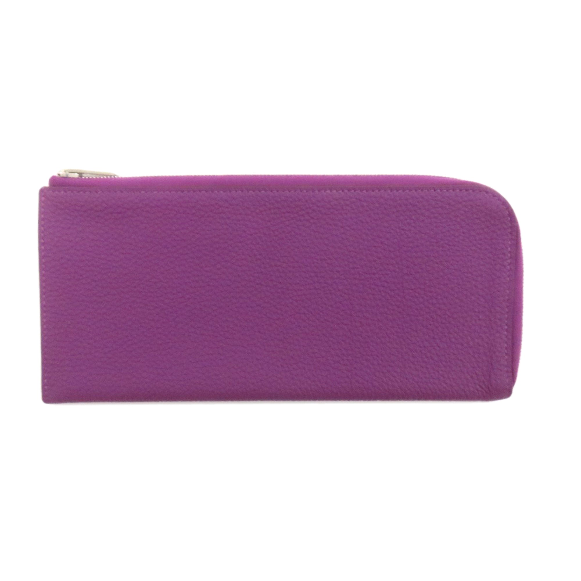 Hermes Purple Togo Leather Long Wallet (Bi-Fold) (Pre-Owned)