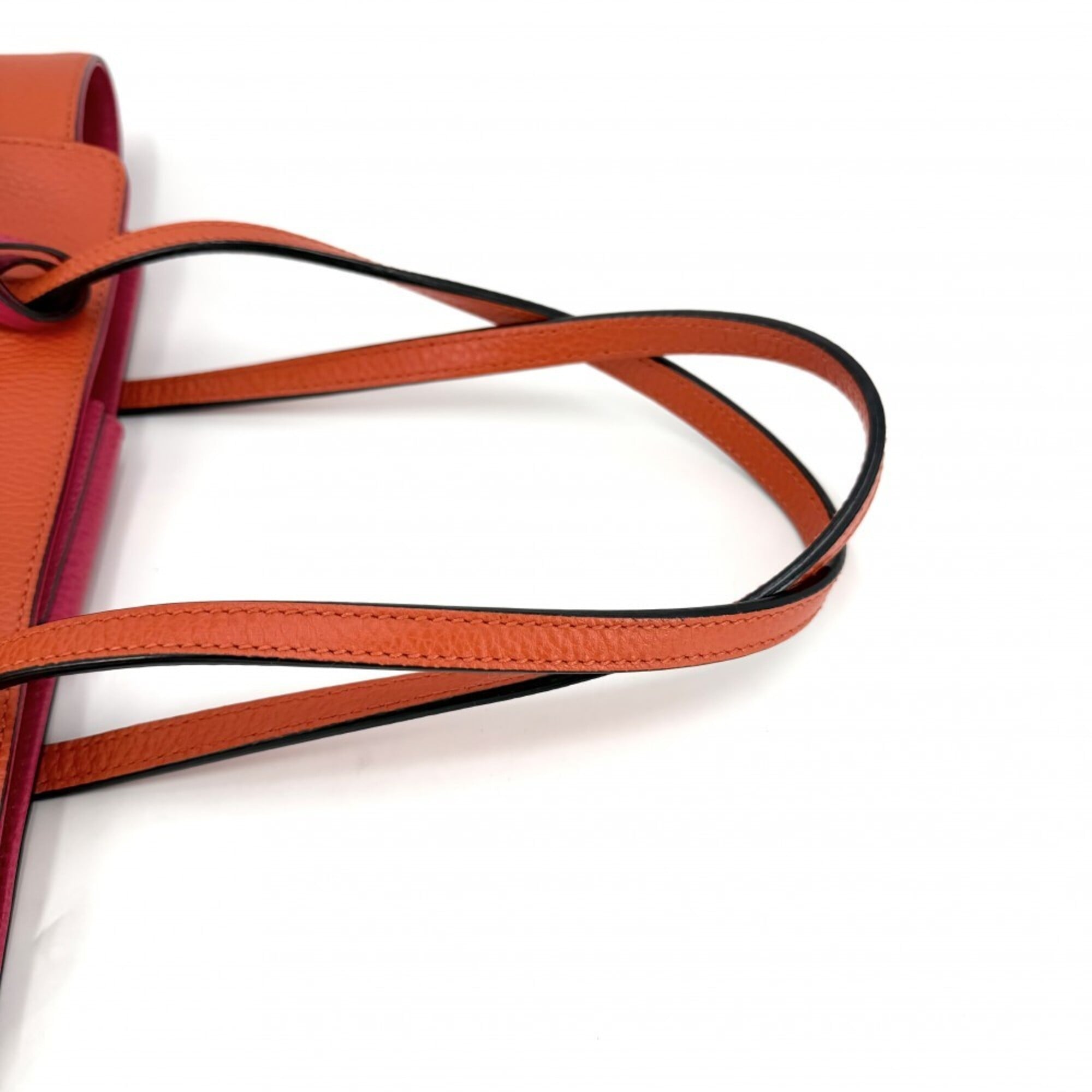 Gucci Orange Pink Leather Handbag Tote Bag (Pre-Owned)