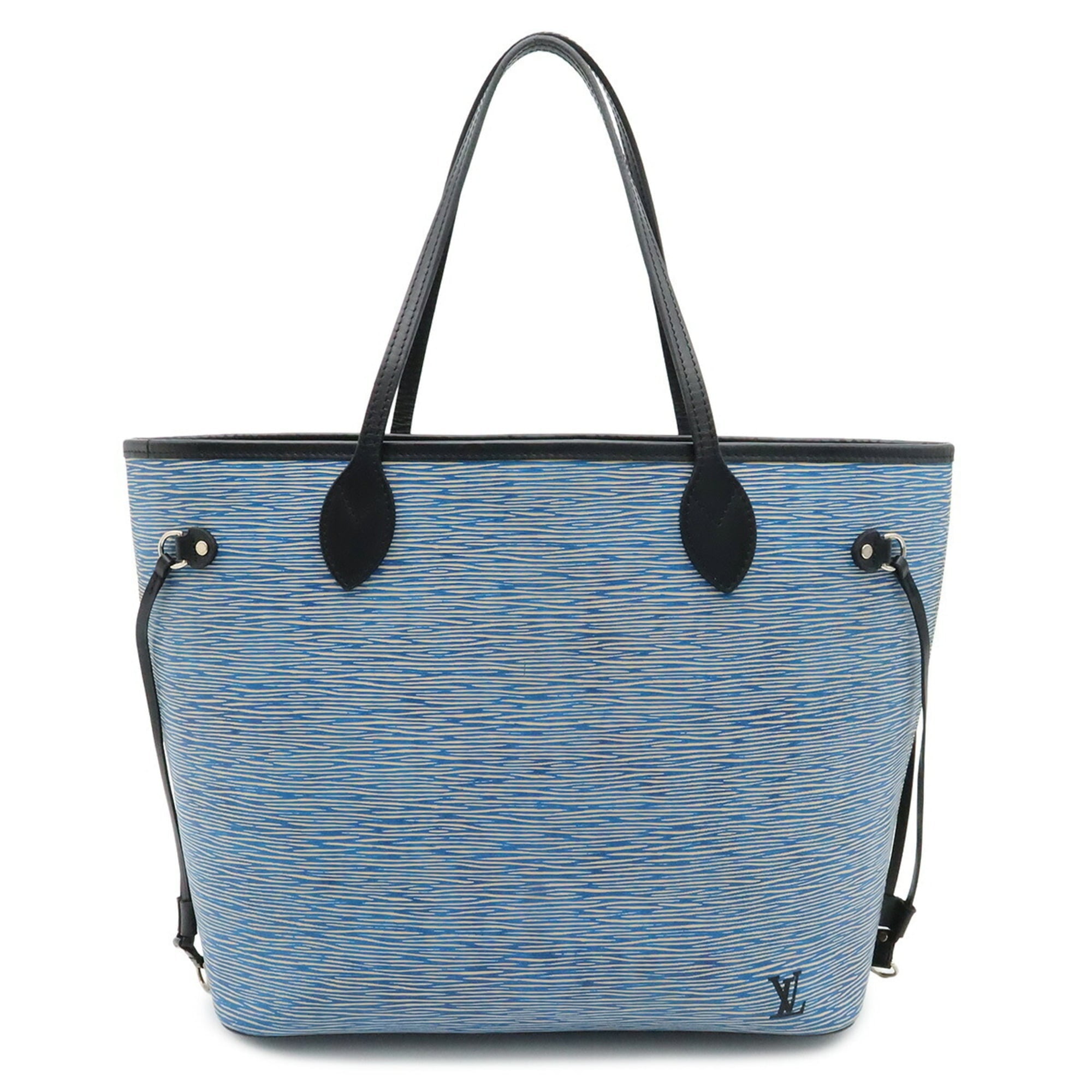 Louis Vuitton Blue Leather Handbag Pouch Shoulder Bag Tote Bag (Pre-Owned)