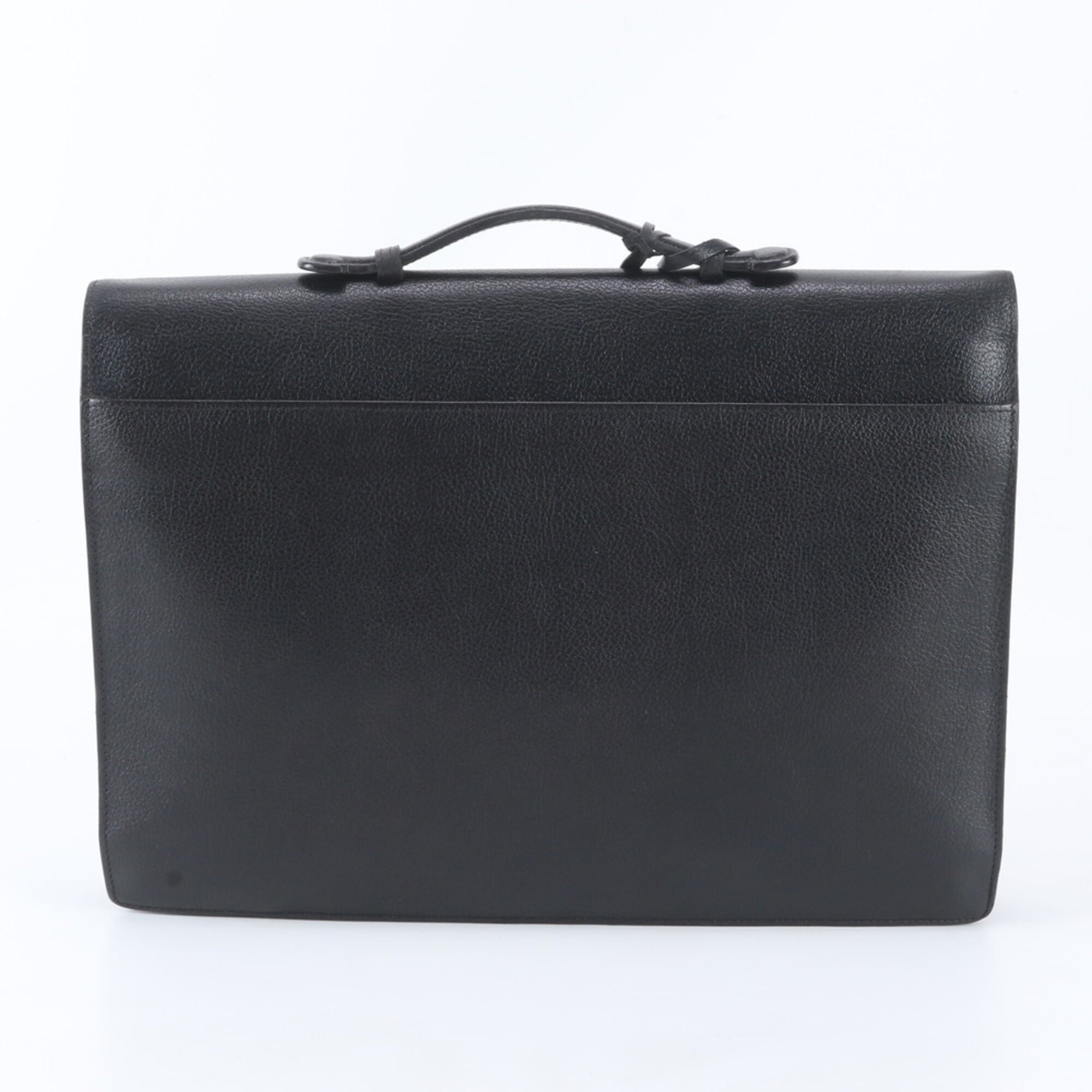 Salvatore Ferragamo Black Leather Briefcase Handbag (Pre-Owned)