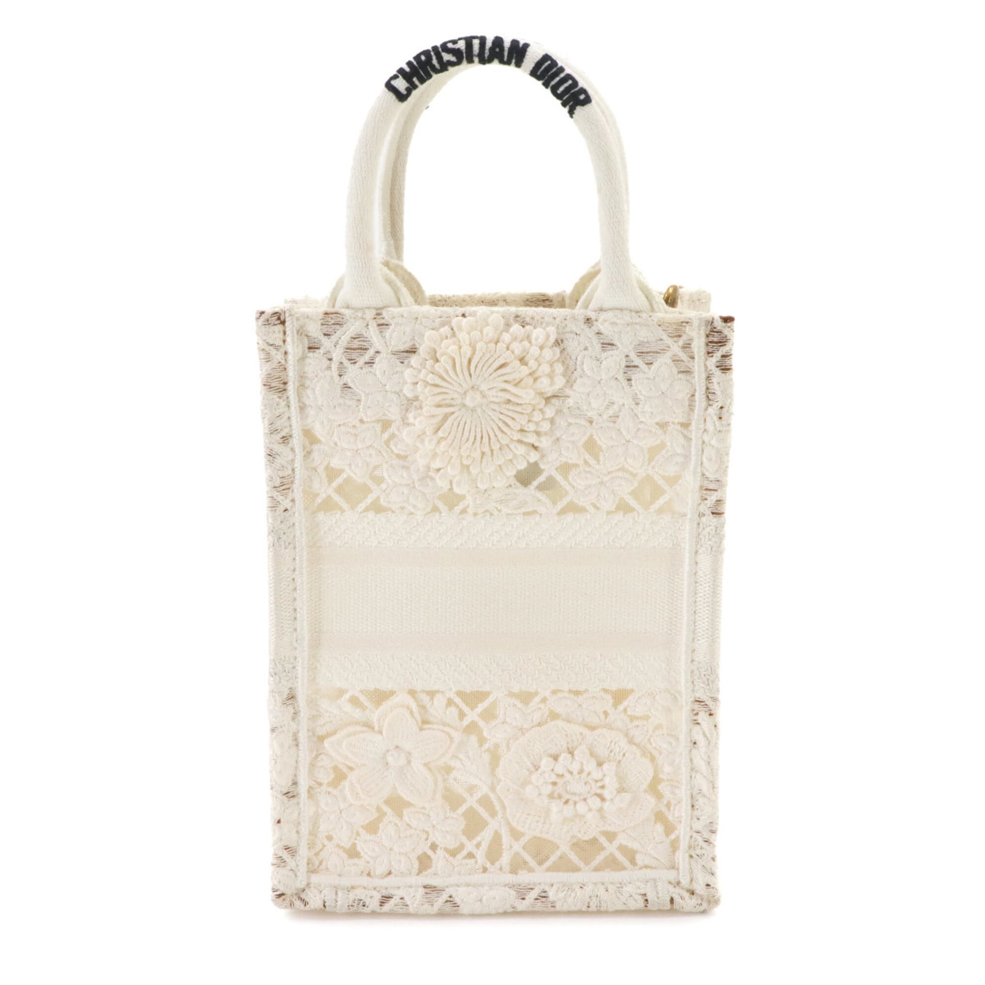 Christian Dior White Canvas Handbag Tote Bag (Pre-Owned)