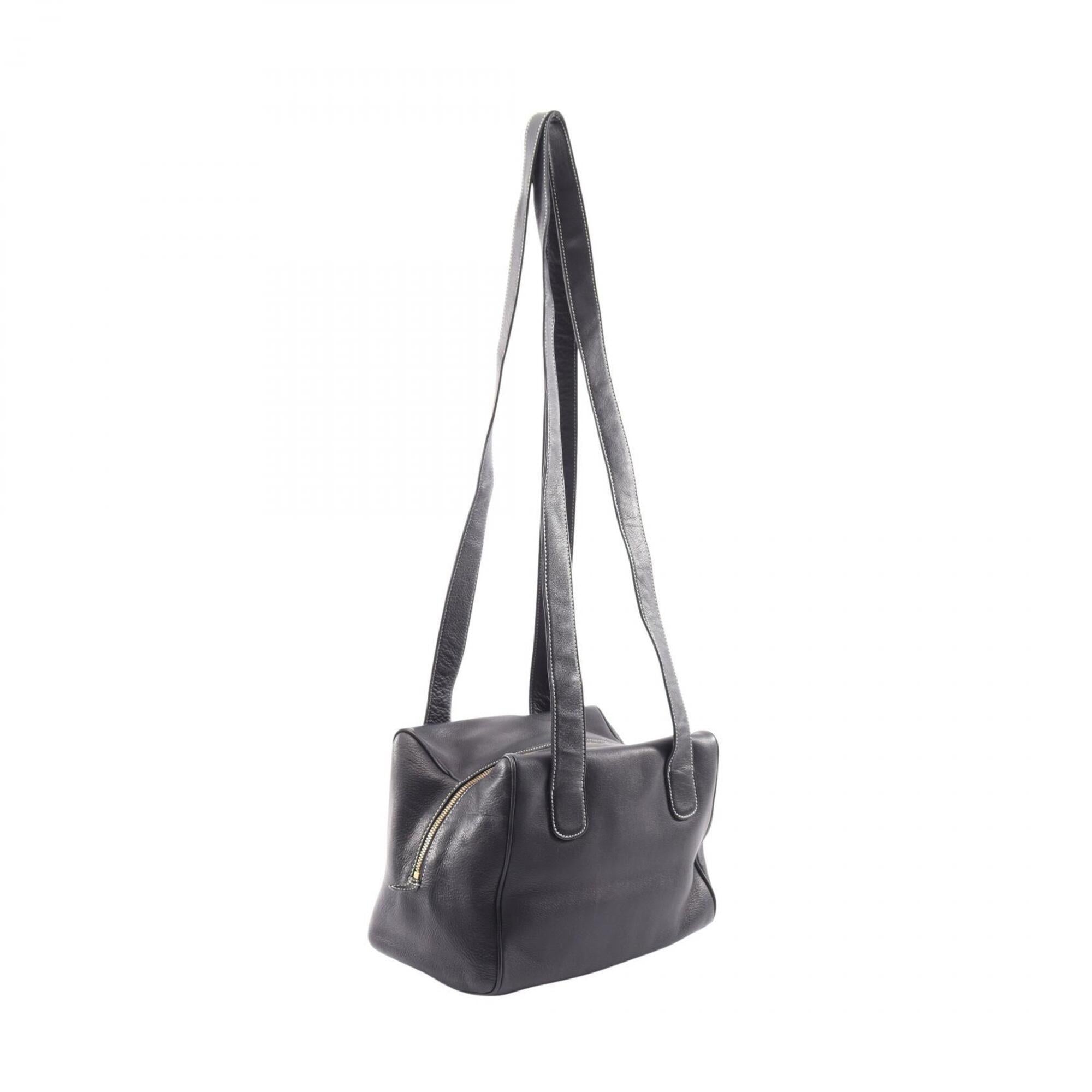 Loewe Navy Leather Handbag Shoulder Bag (Pre-Owned)